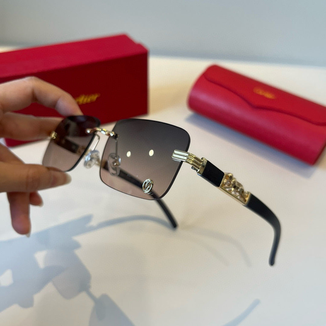 Cartier Lightweight Metal Rimless Silver Lens Sunglasses for Men & Wo - 432316 - detail image 4