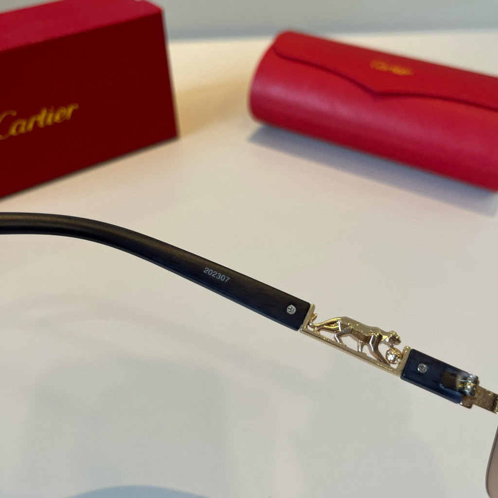 Cartier Lightweight Metal Rimless Silver Lens Sunglasses for Men & Wo - 432316 - detail image 10