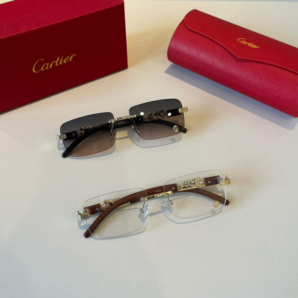 Cartier Lightweight Metal Rimless Silver Lens Sunglasses for Men & Wo - 432316 - detail image 11