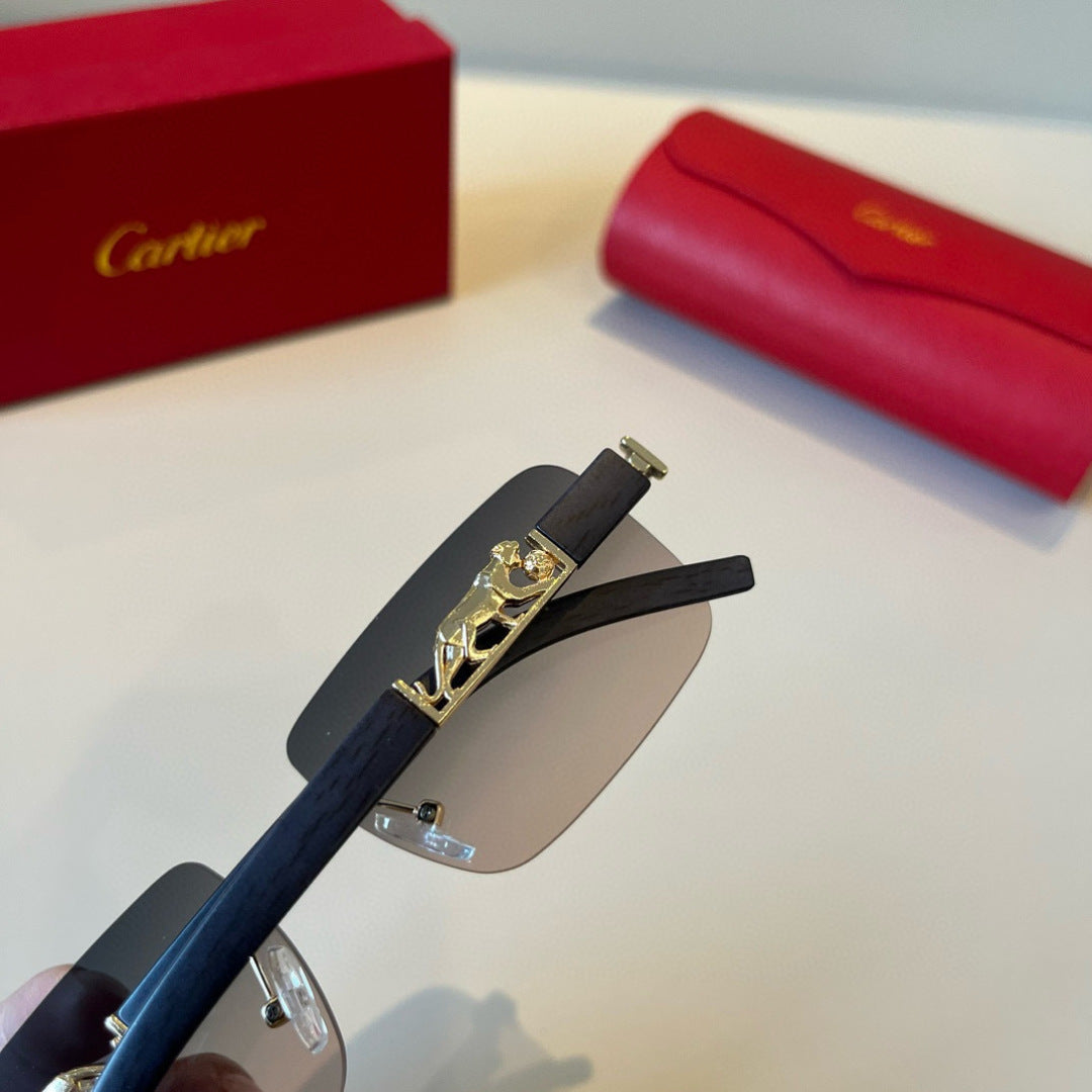 Cartier Lightweight Metal Rimless Silver Lens Sunglasses for Men & Wo - 432316 - detail image 6