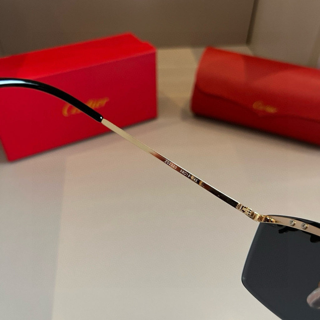 Cartier Lightweight Metal Rimless Gold Lens Sunglasses for Men & Wome - 449546 - detail image 7