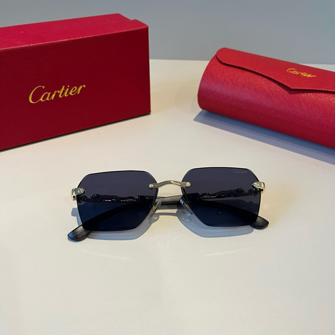 Cartier Lightweight Metal Rimless Silver Lens Sunglasses for Men & Wo - 449547 - detail image 8
