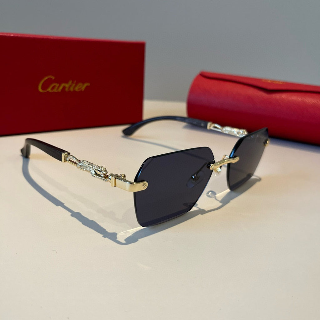 Cartier Lightweight Metal Rimless Silver Lens Sunglasses for Men & Wo - 449547