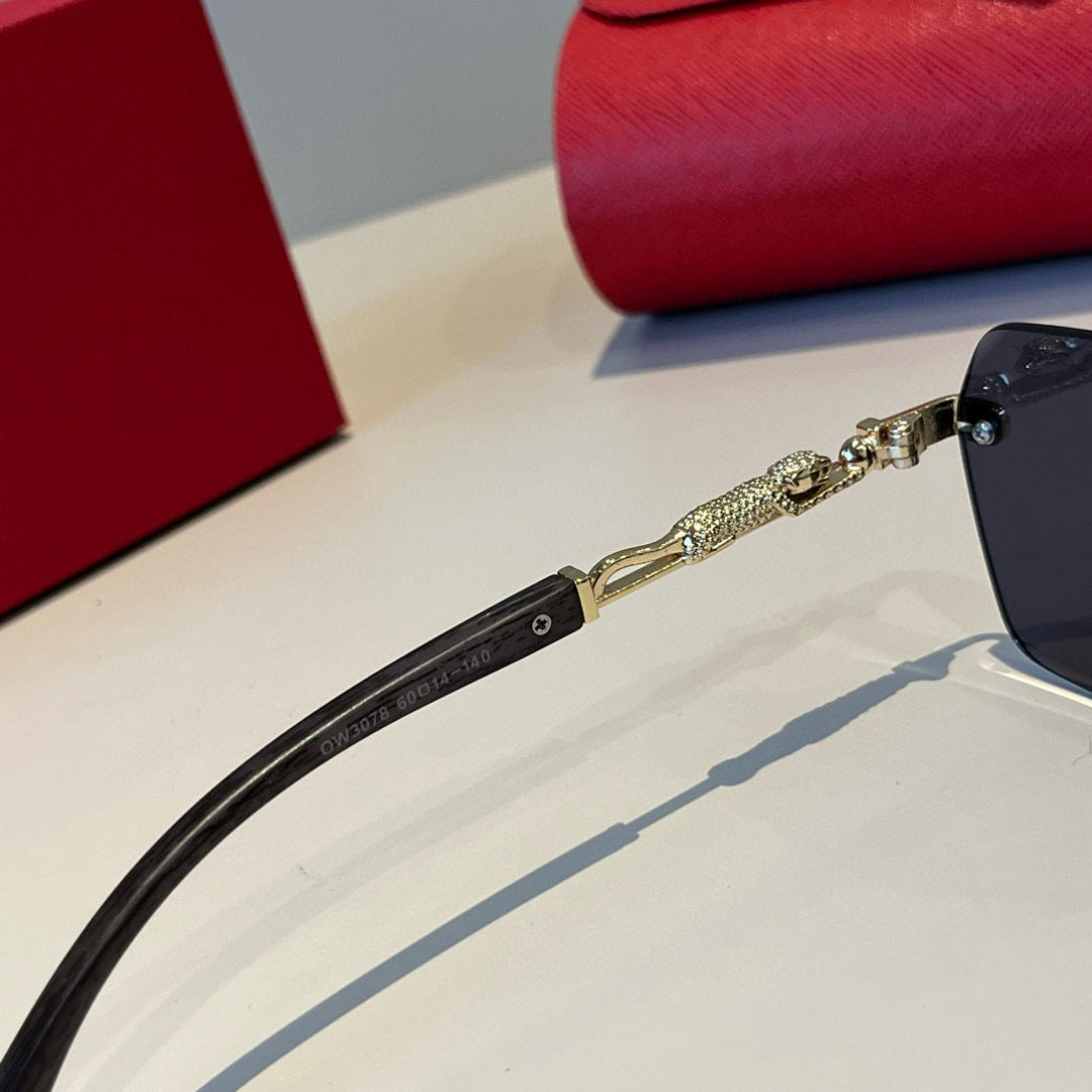 Cartier Lightweight Metal Rimless Silver Lens Sunglasses for Men & Wo - 449547 - detail image 10