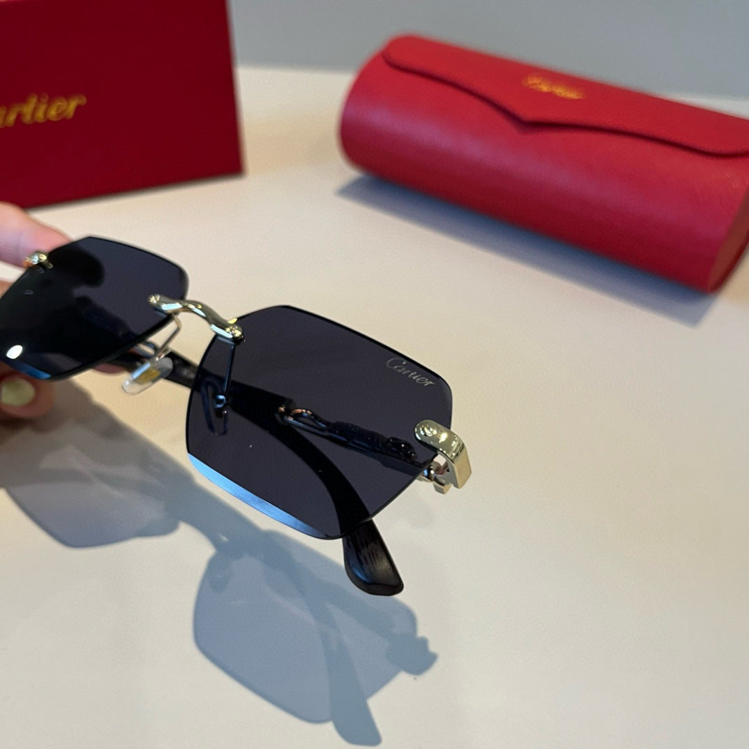 Cartier Lightweight Metal Rimless Silver Lens Sunglasses for Men & Wo - 449547 - detail image 5