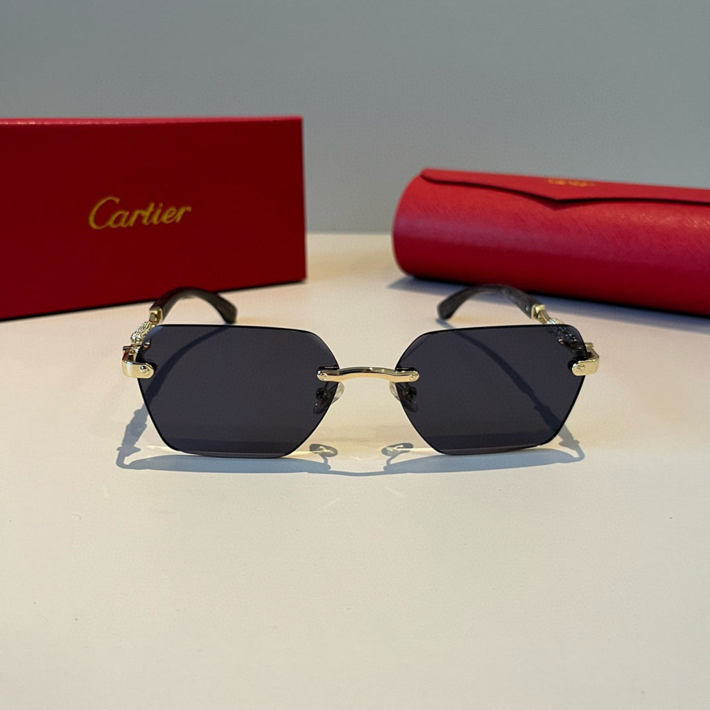 Cartier Lightweight Metal Rimless Silver Lens Sunglasses for Men & Wo - 449547 - detail image 2