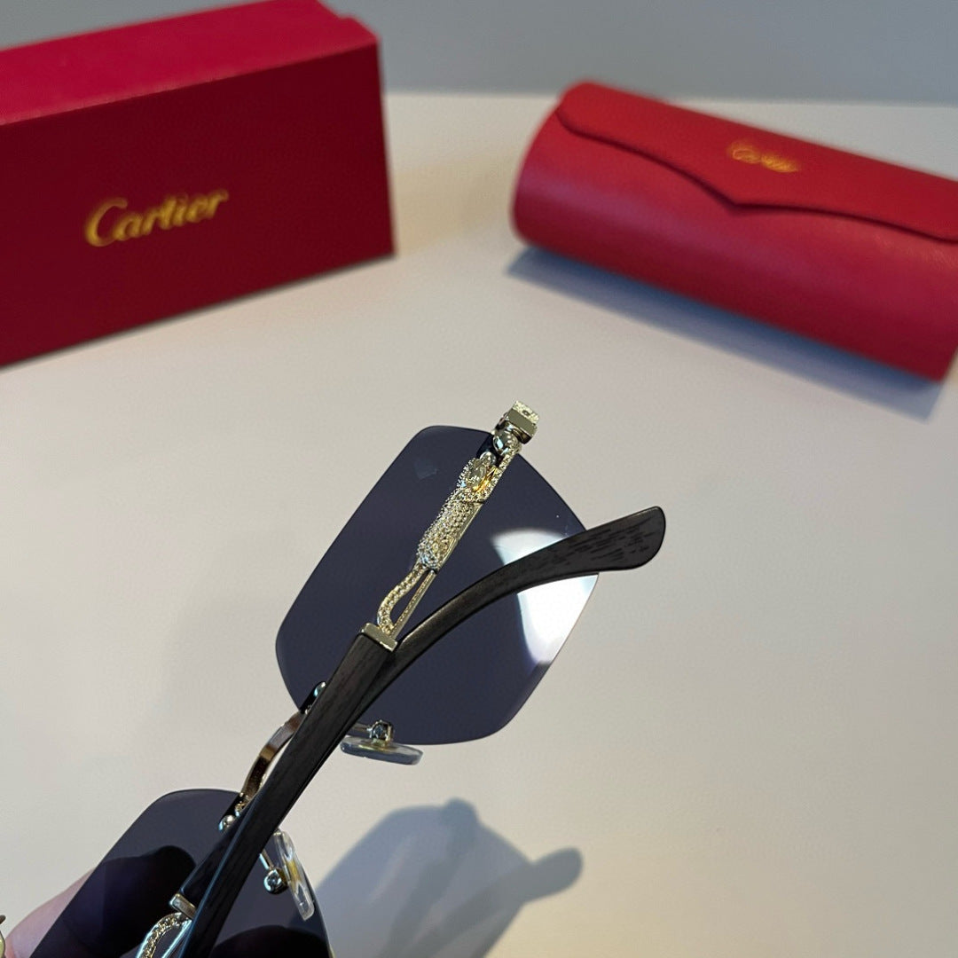 Cartier Lightweight Metal Rimless Silver Lens Sunglasses for Men & Wo - 449547 - detail image 6
