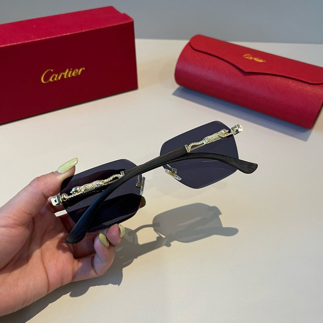 Cartier Lightweight Metal Rimless Silver Lens Sunglasses for Men & Wo - 449547 - detail image 7