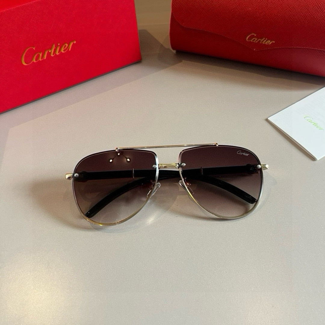 Cartier Aviator Brown Lens Sunglasses for Men - detail image 6
