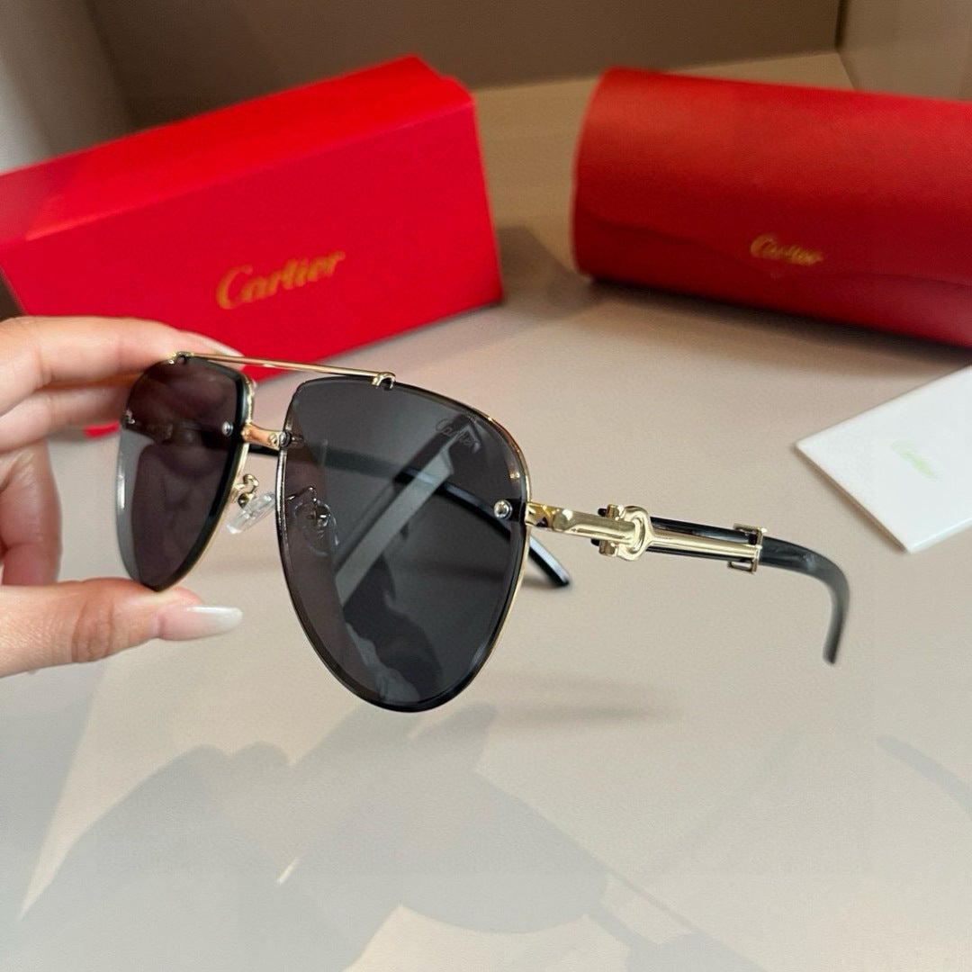 Cartier Aviator Gold Lens Sunglasses for Men - detail image 4
