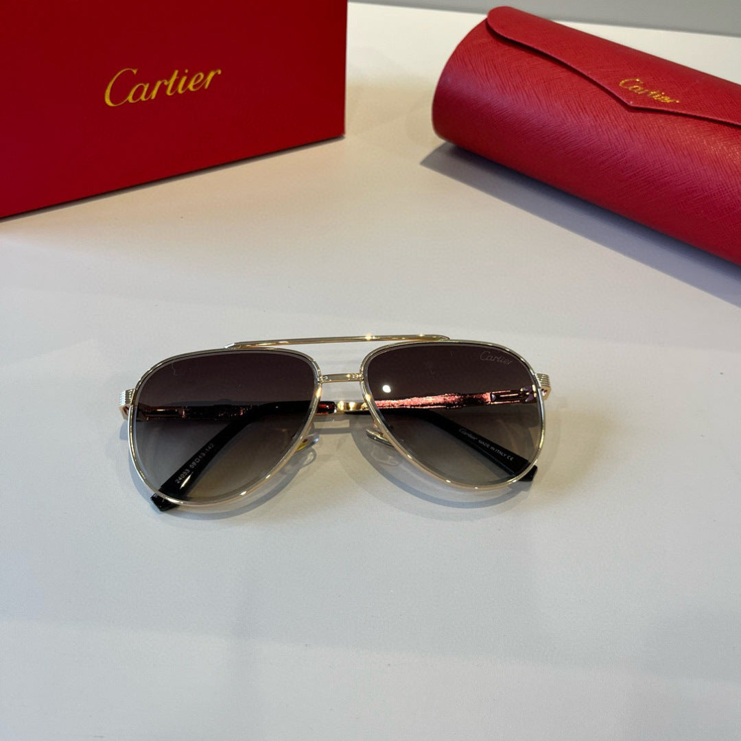 Cartier Lightweight Metal Rimless Brown Lens Sunglasses for Men & Wom - 487379 - detail image 4