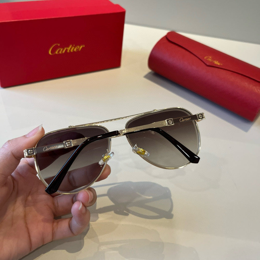 Cartier Lightweight Metal Rimless Brown Lens Sunglasses for Men & Wom - 449551 - detail image 6