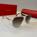 Cartier Lightweight Metal Rimless Brown Lens Sunglasses for Men & Wom - 487379