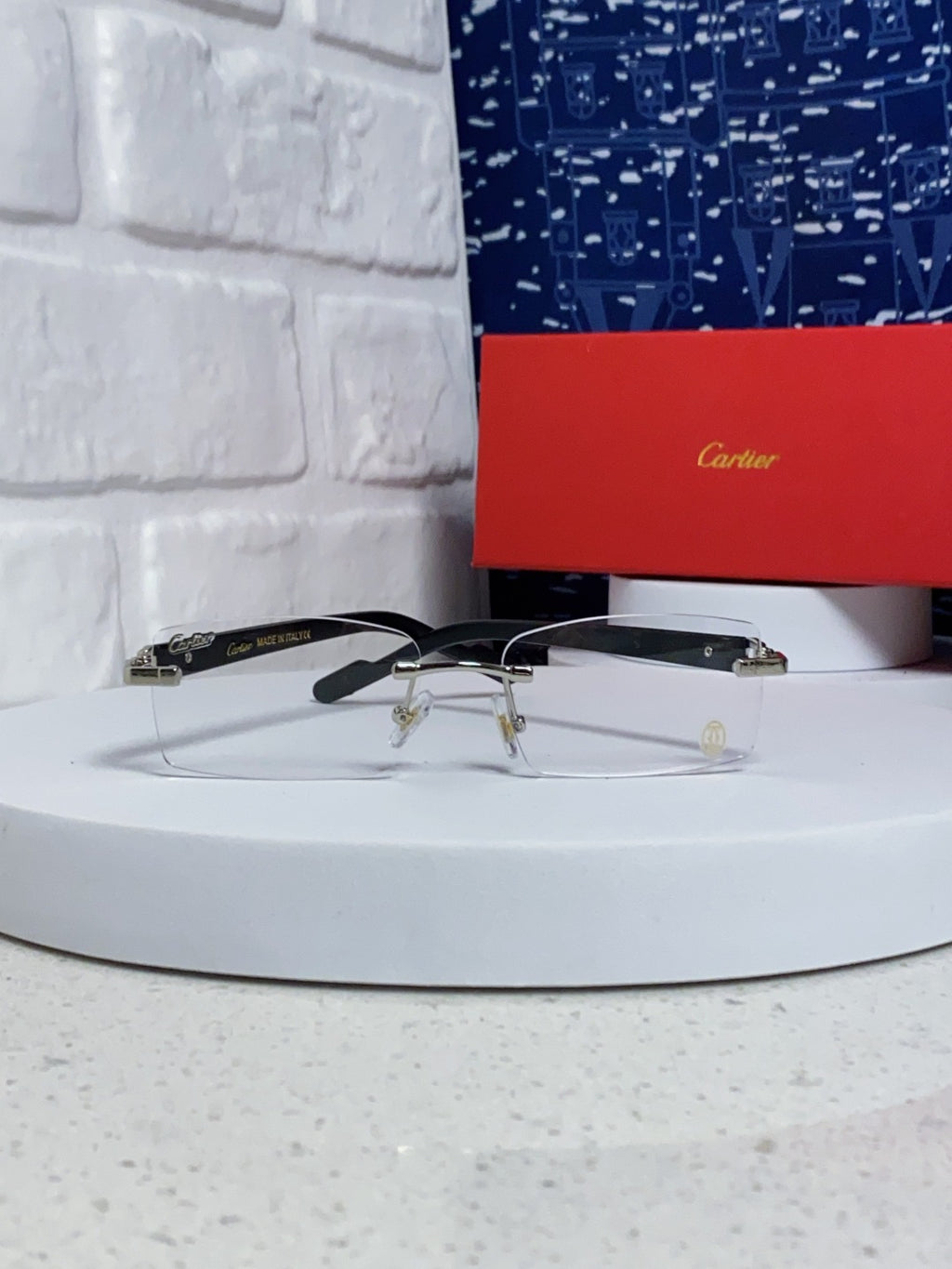 Cartier Lightweight Rimless Silver Lens Sunglasses for Men & Women - 465901 - detail image 2