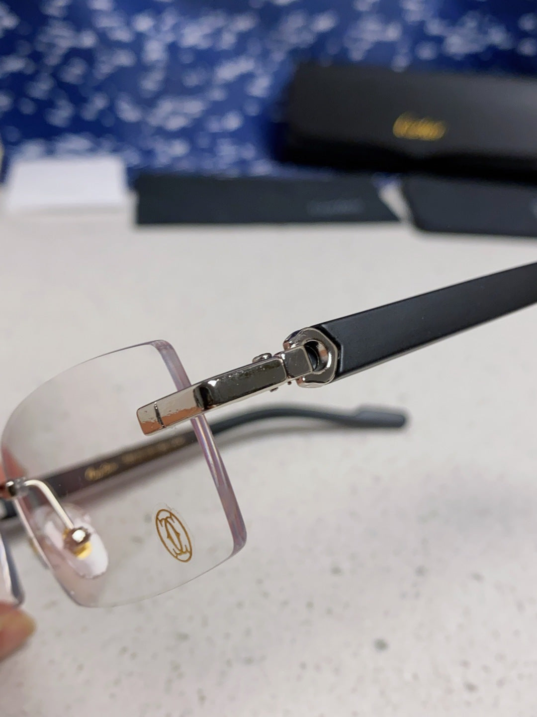 Cartier Lightweight Rimless Silver Lens Sunglasses for Men & Women - 465901 - detail image 7