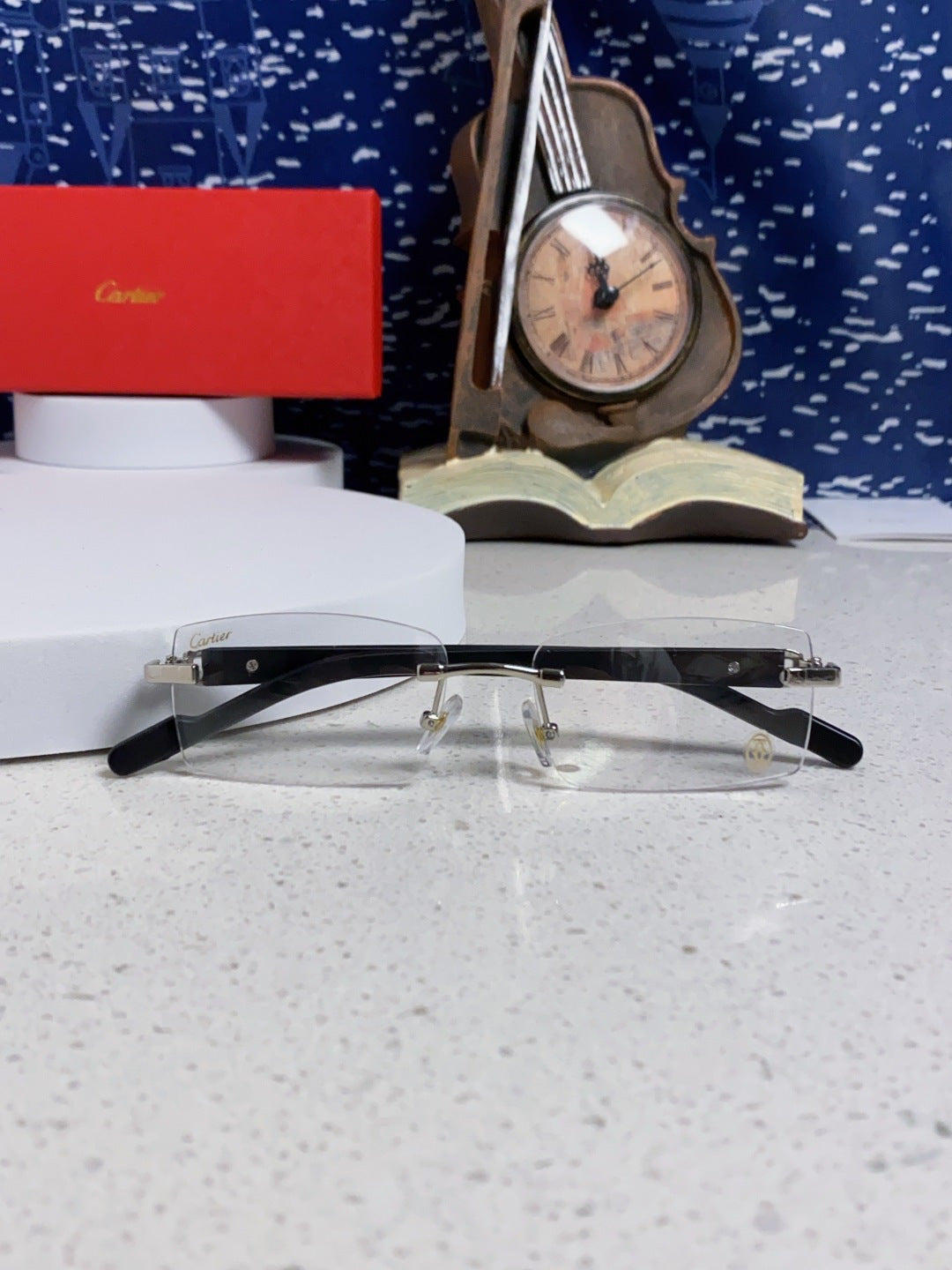 Cartier Lightweight Rimless Silver Lens Sunglasses for Men & Women - 465901 - detail image 9