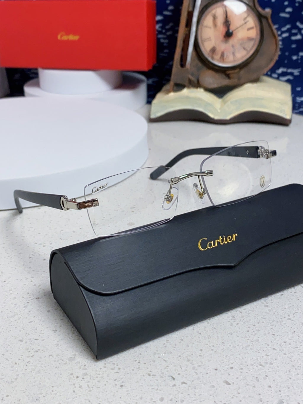 Cartier Lightweight Rimless Silver Lens Sunglasses for Men & Women - 465901 - detail image 10