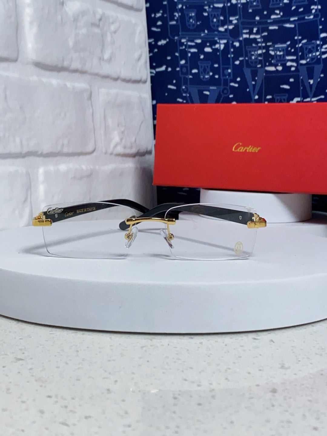 Cartier Lightweight Rimless Silver Lens Sunglasses for Men & Women - 465902 - detail image 2