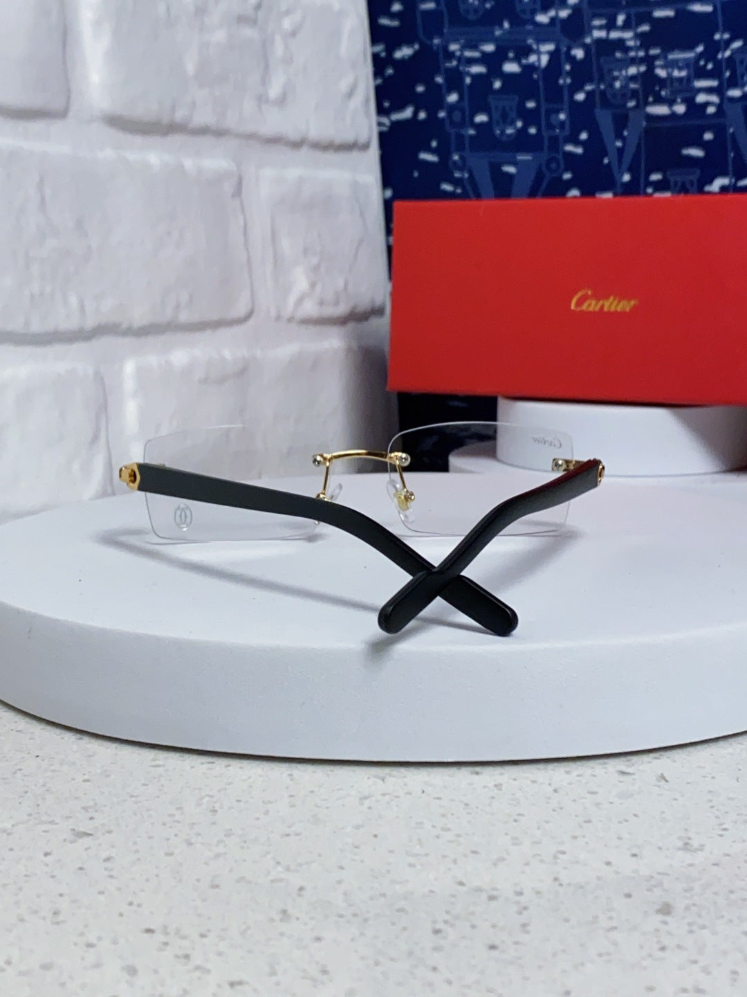 Cartier Lightweight Rimless Silver Lens Sunglasses for Men & Women - 465902 - detail image 3