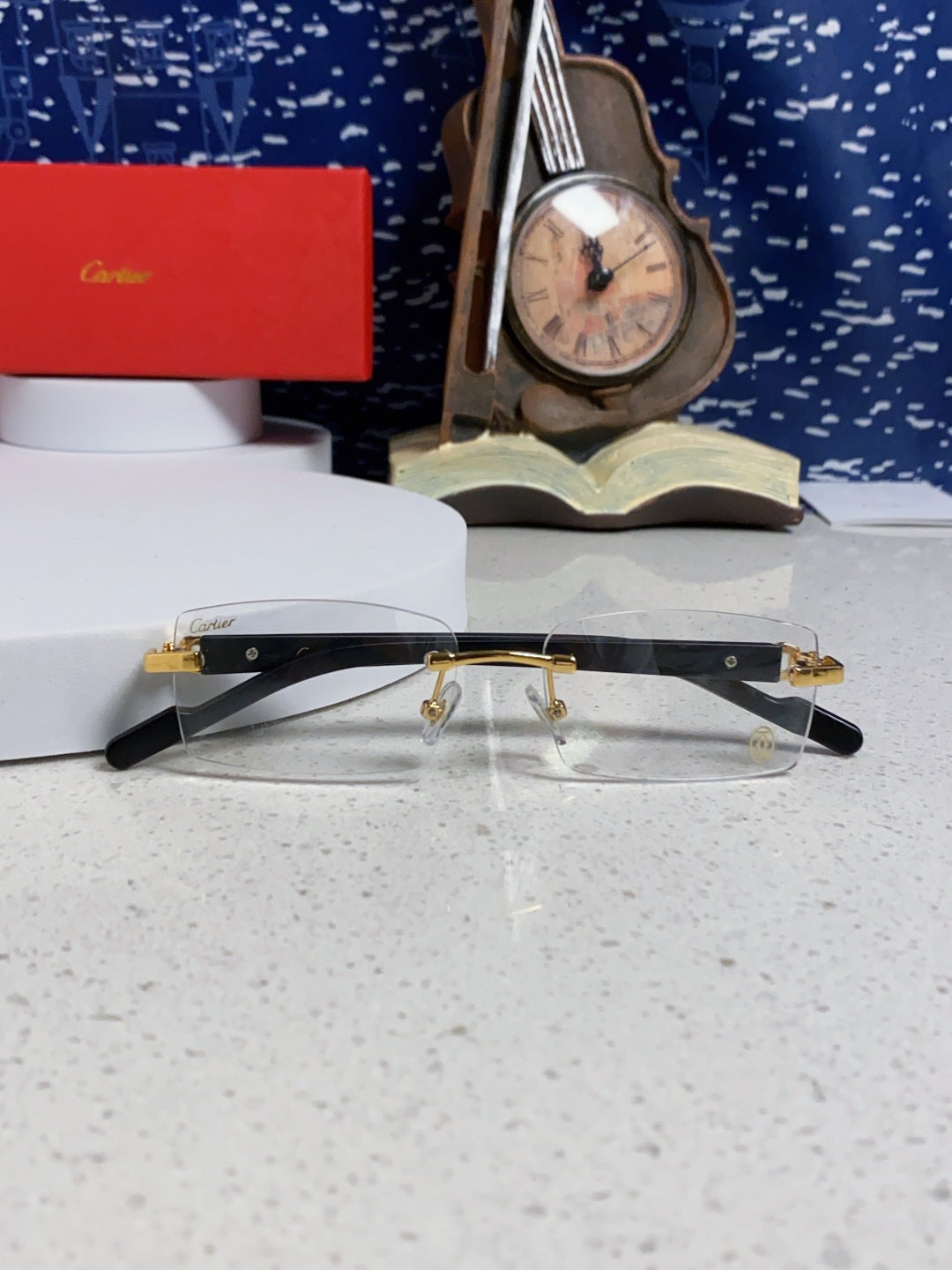 Cartier Lightweight Rimless Silver Lens Sunglasses for Men & Women - 465902 - detail image 9
