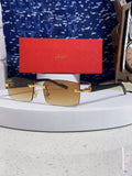 Cartier Lightweight Rimless Brown Lens Sunglasses for Men & Women - 465905