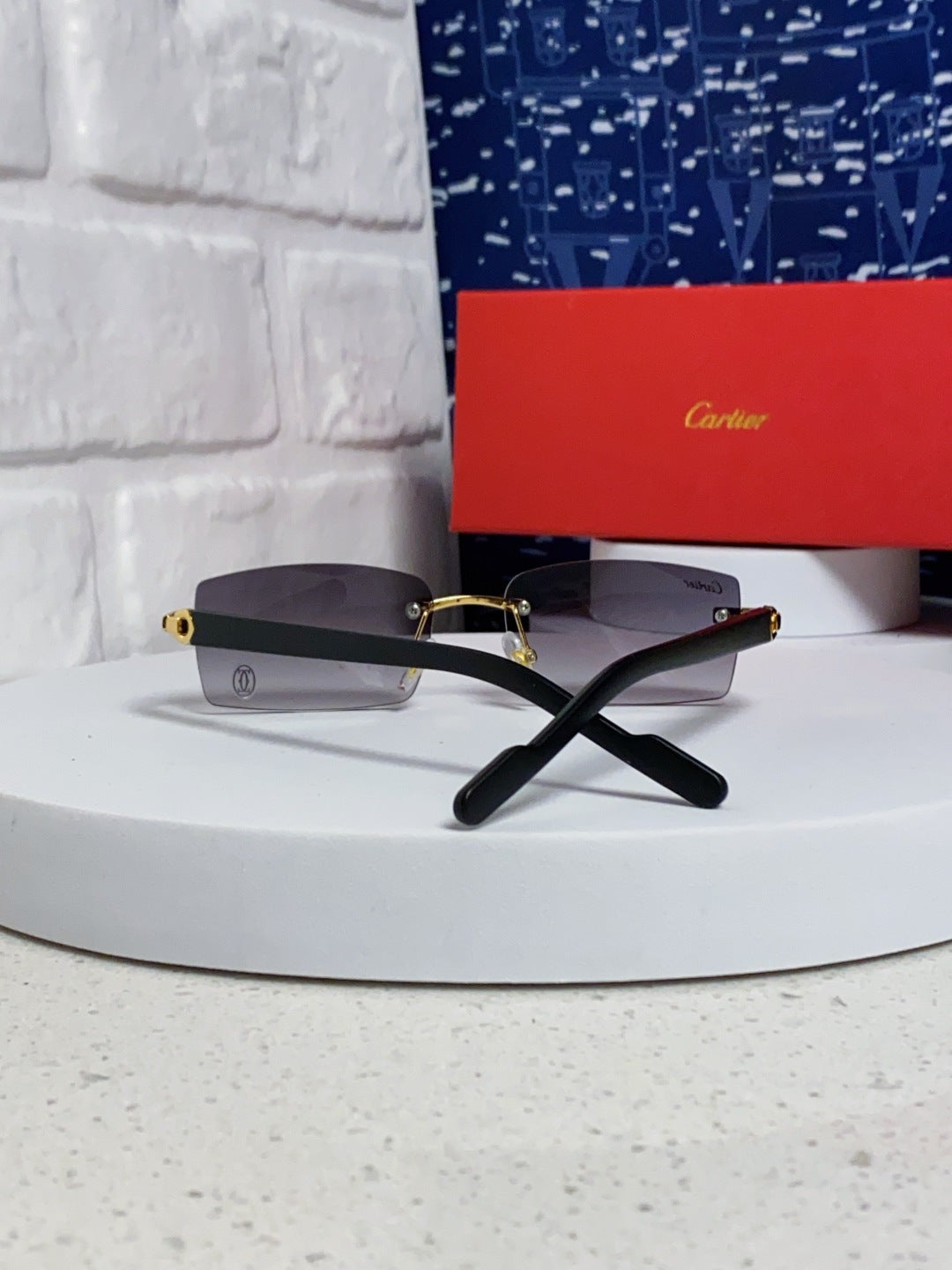 Cartier Lightweight Rimless Silver Lens Sunglasses for Men & Women - 465906 - detail image 3