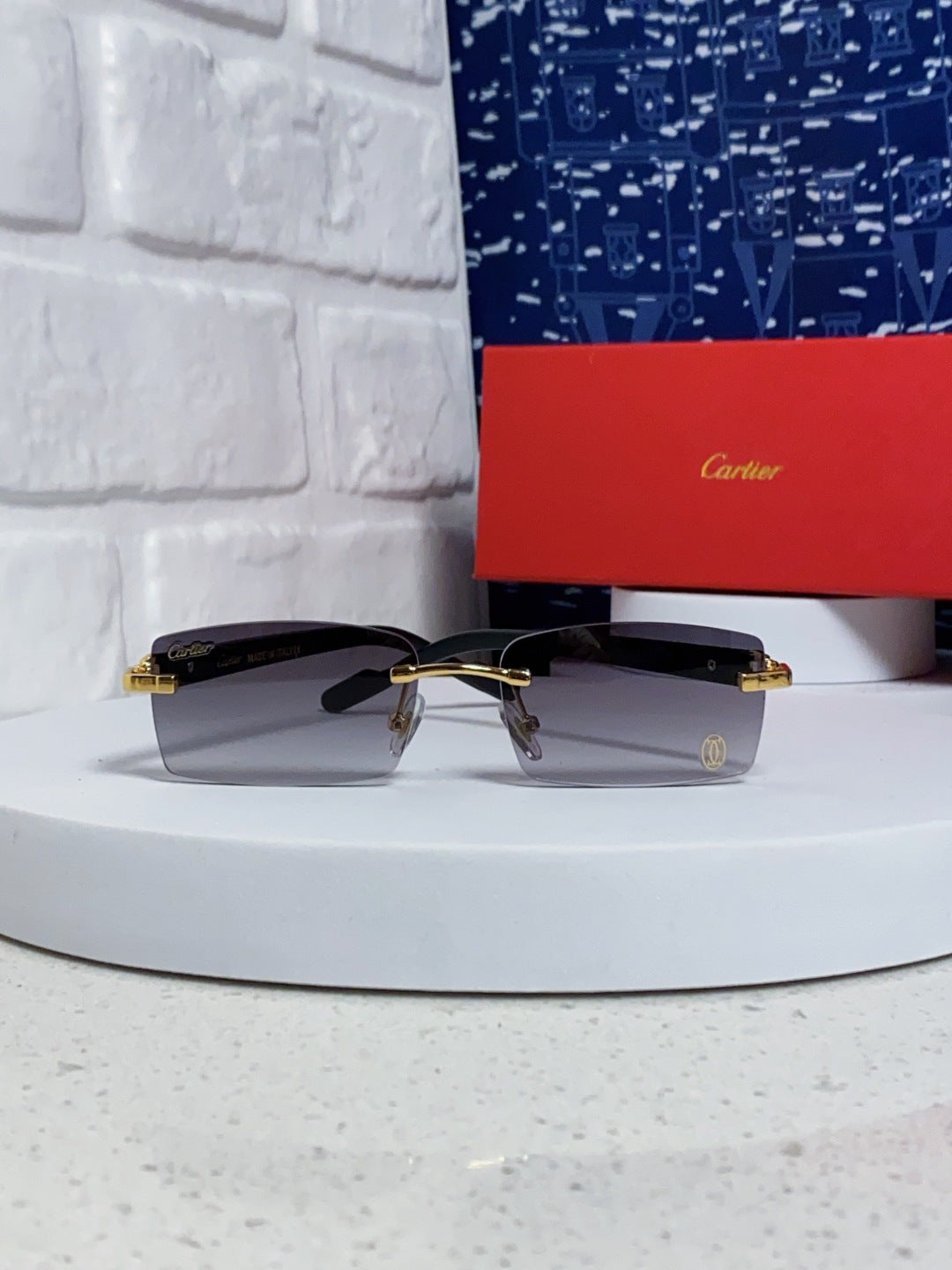Cartier Lightweight Rimless Silver Lens Sunglasses for Men & Women - 465906 - detail image 2