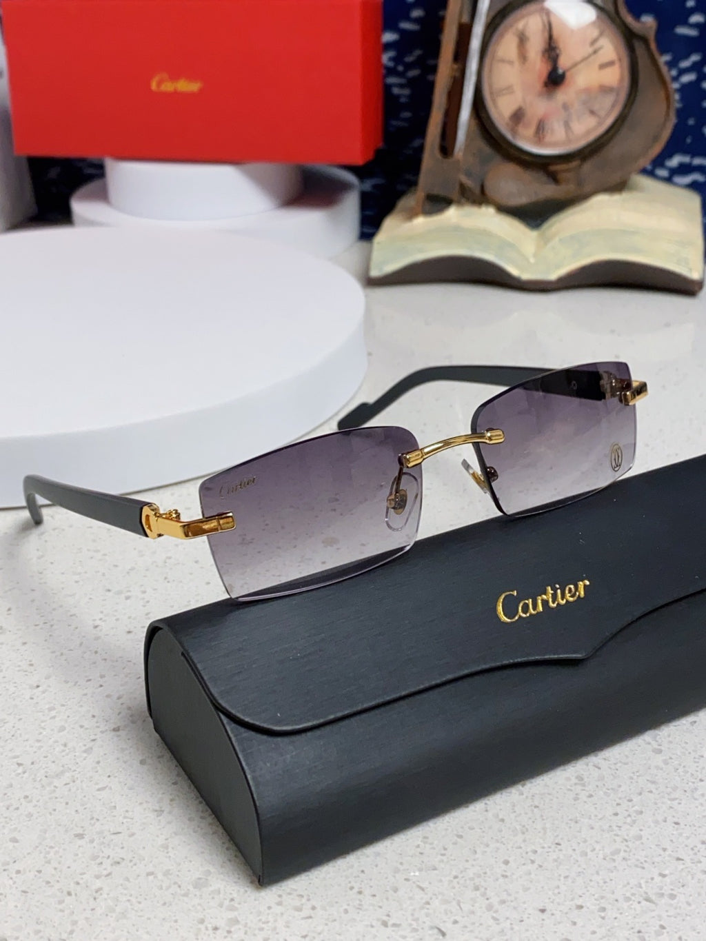 Cartier Lightweight Rimless Silver Lens Sunglasses for Men & Women - 465906 - detail image 10
