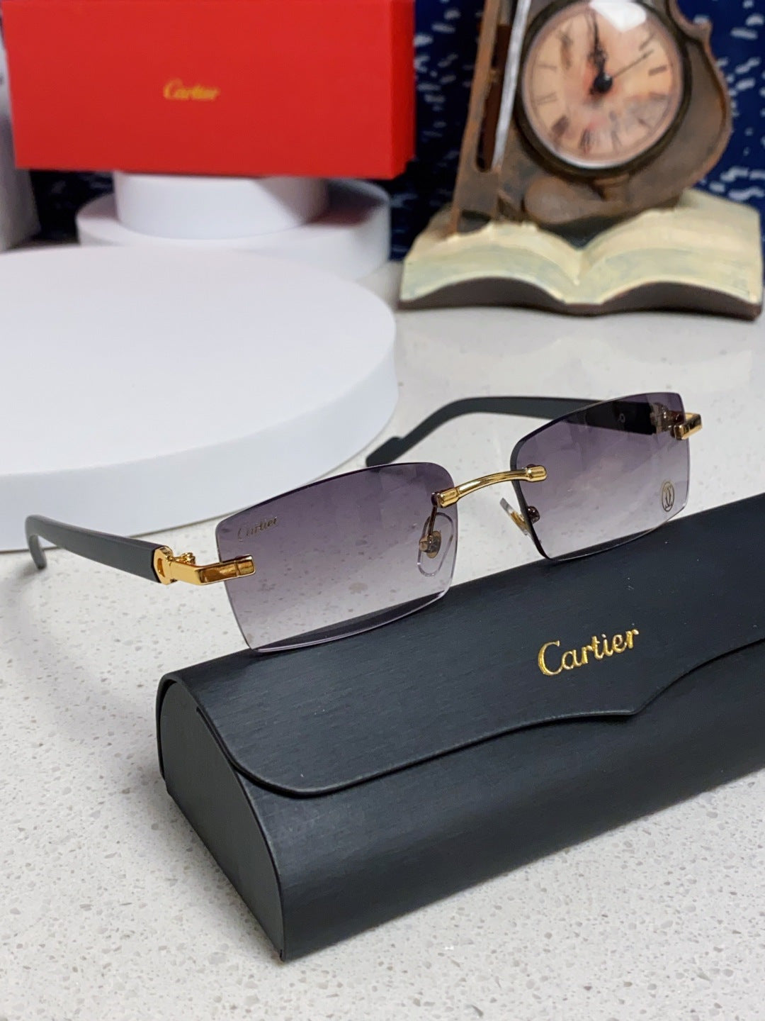 Cartier Lightweight Rimless Silver Lens Sunglasses for Men & Women - 465906 - detail image 10