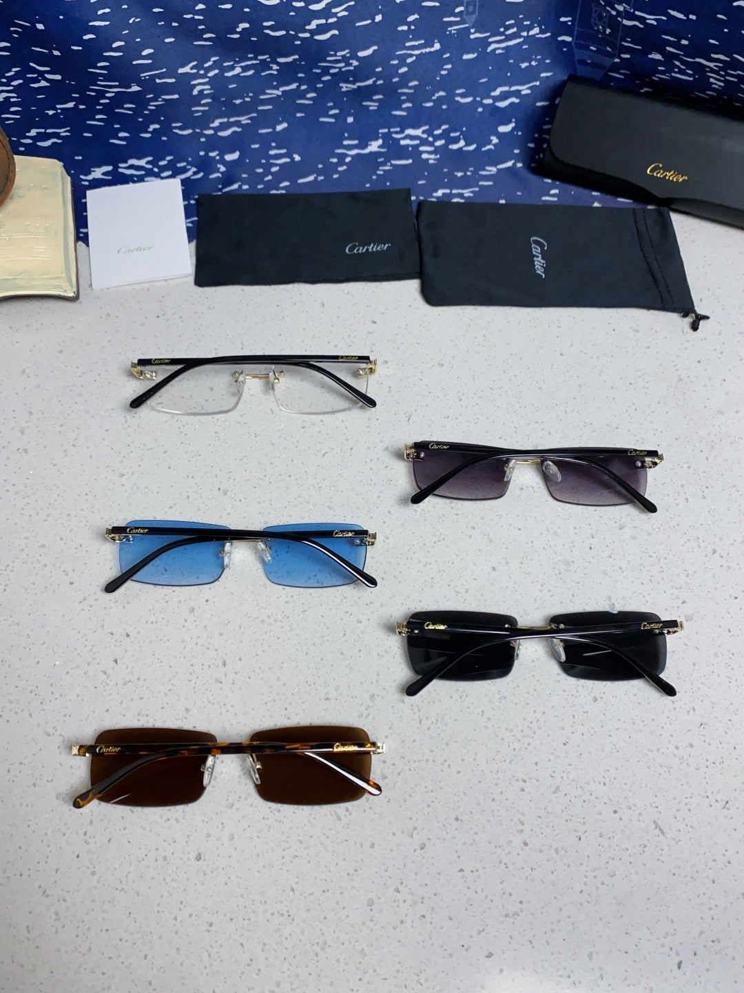 Cartier Metal Fashion Silver Lens Sunglasses for Men & Women - 465896 - detail image 11