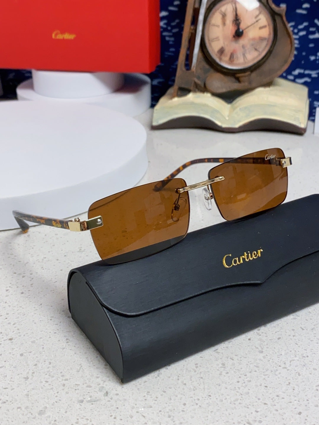 Cartier Metal Fashion Brown Lens Sunglasses for Men & Women - 465898 - detail image 10