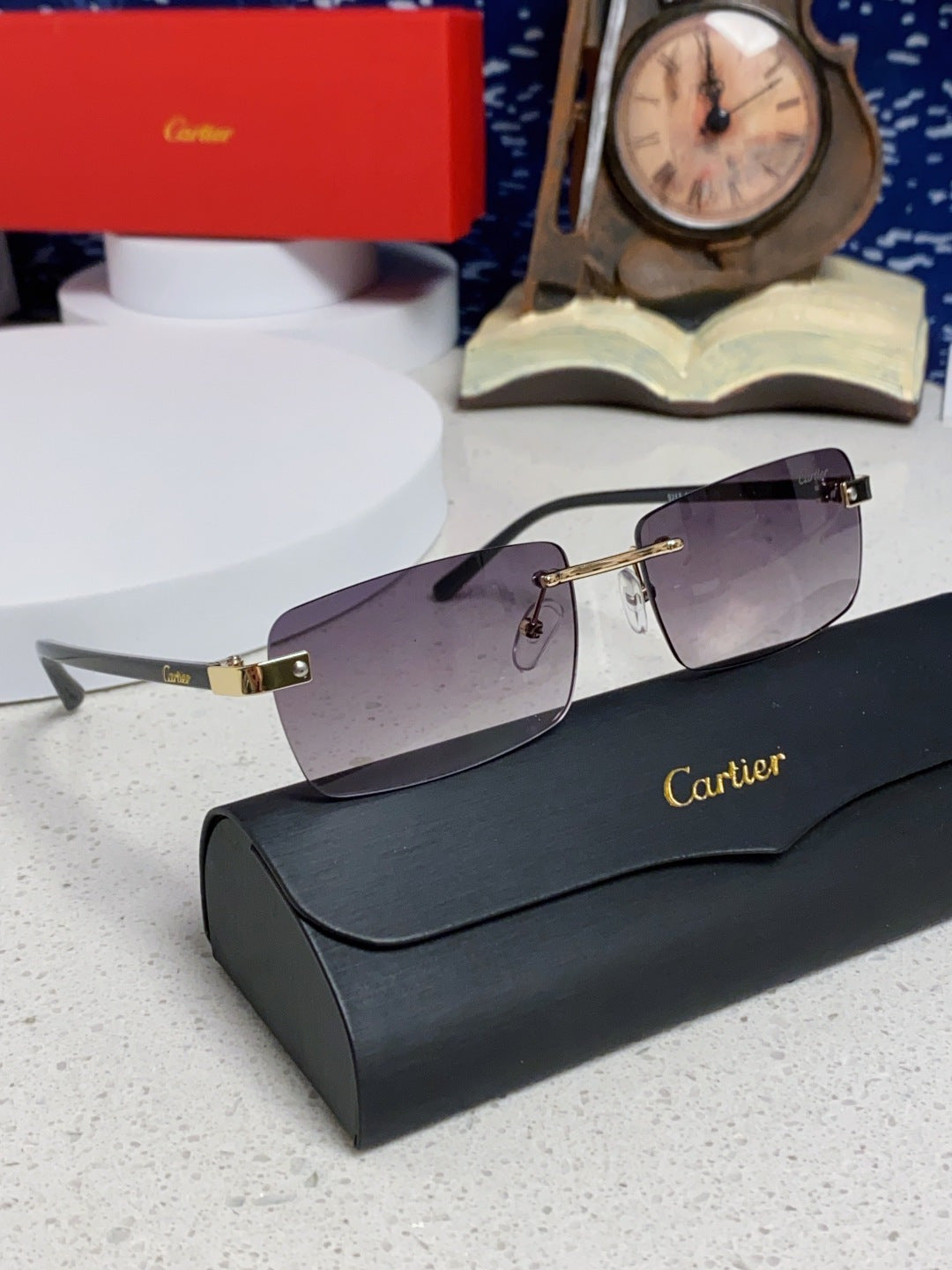 Cartier Metal Fashion Silver Lens Sunglasses for Men & Women - 465899 - detail image 10