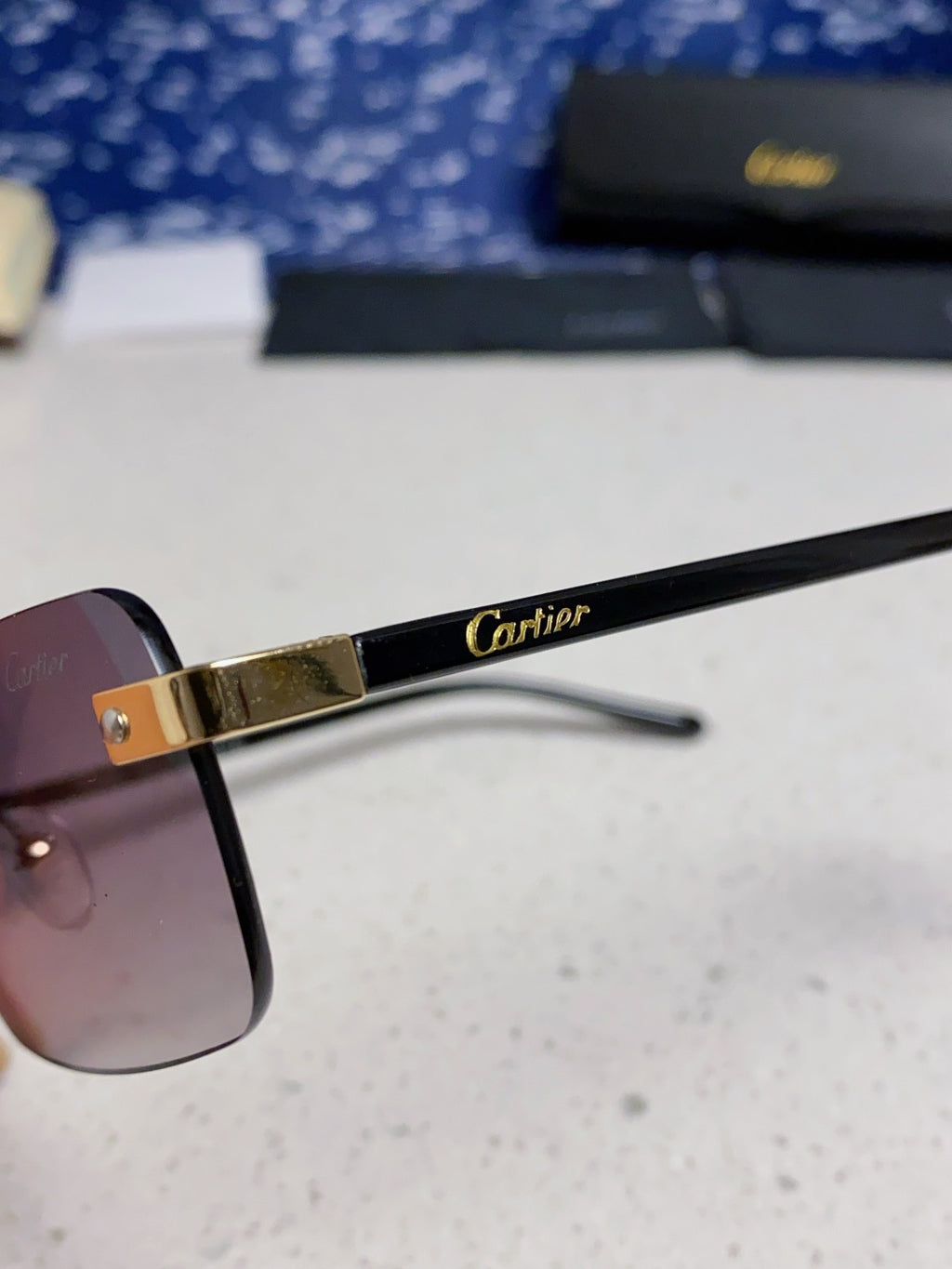 Cartier Metal Fashion Silver Lens Sunglasses for Men & Women - 465899 - detail image 7