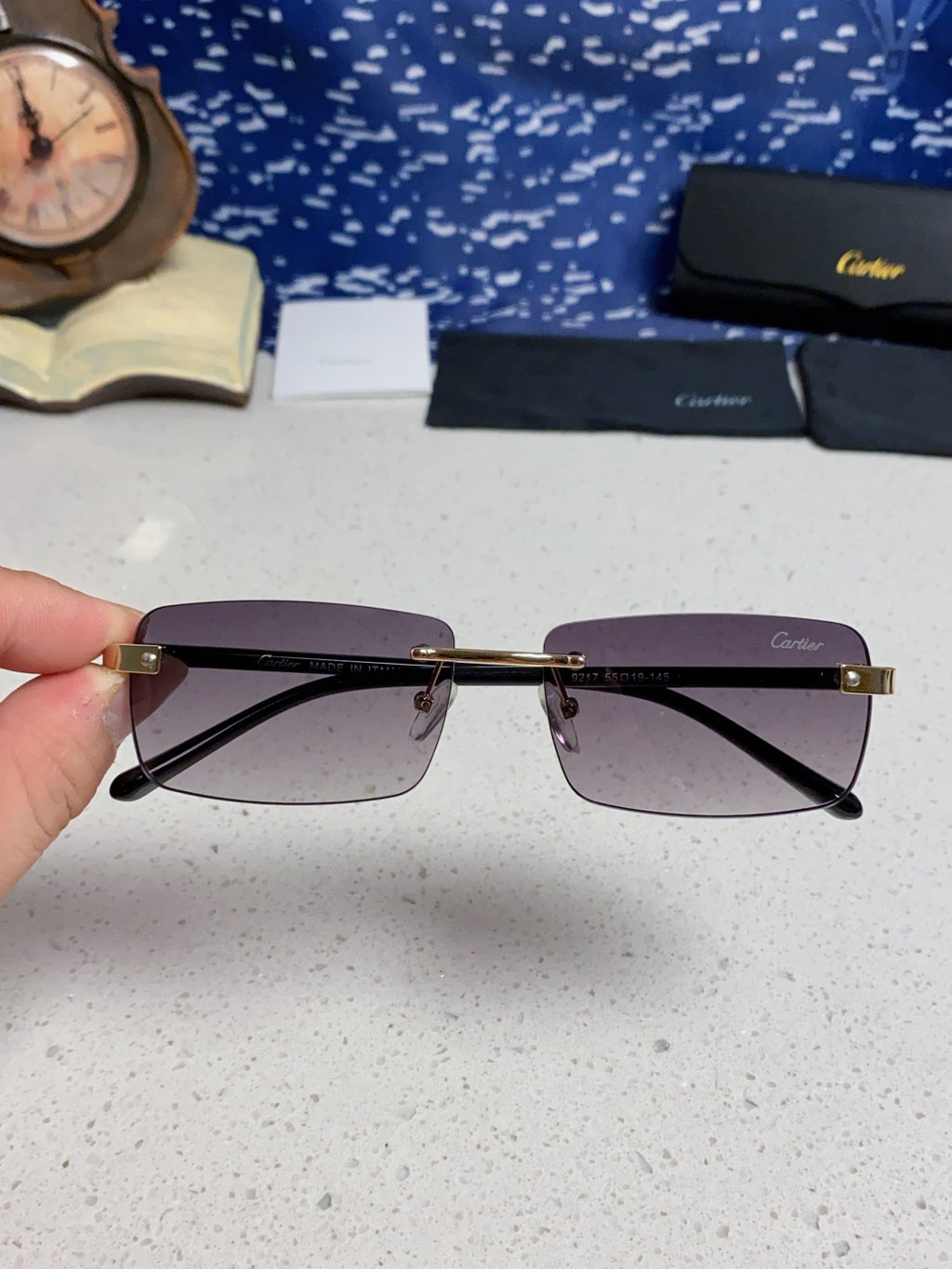 Cartier Metal Fashion Silver Lens Sunglasses for Men & Women - 465899 - detail image 4