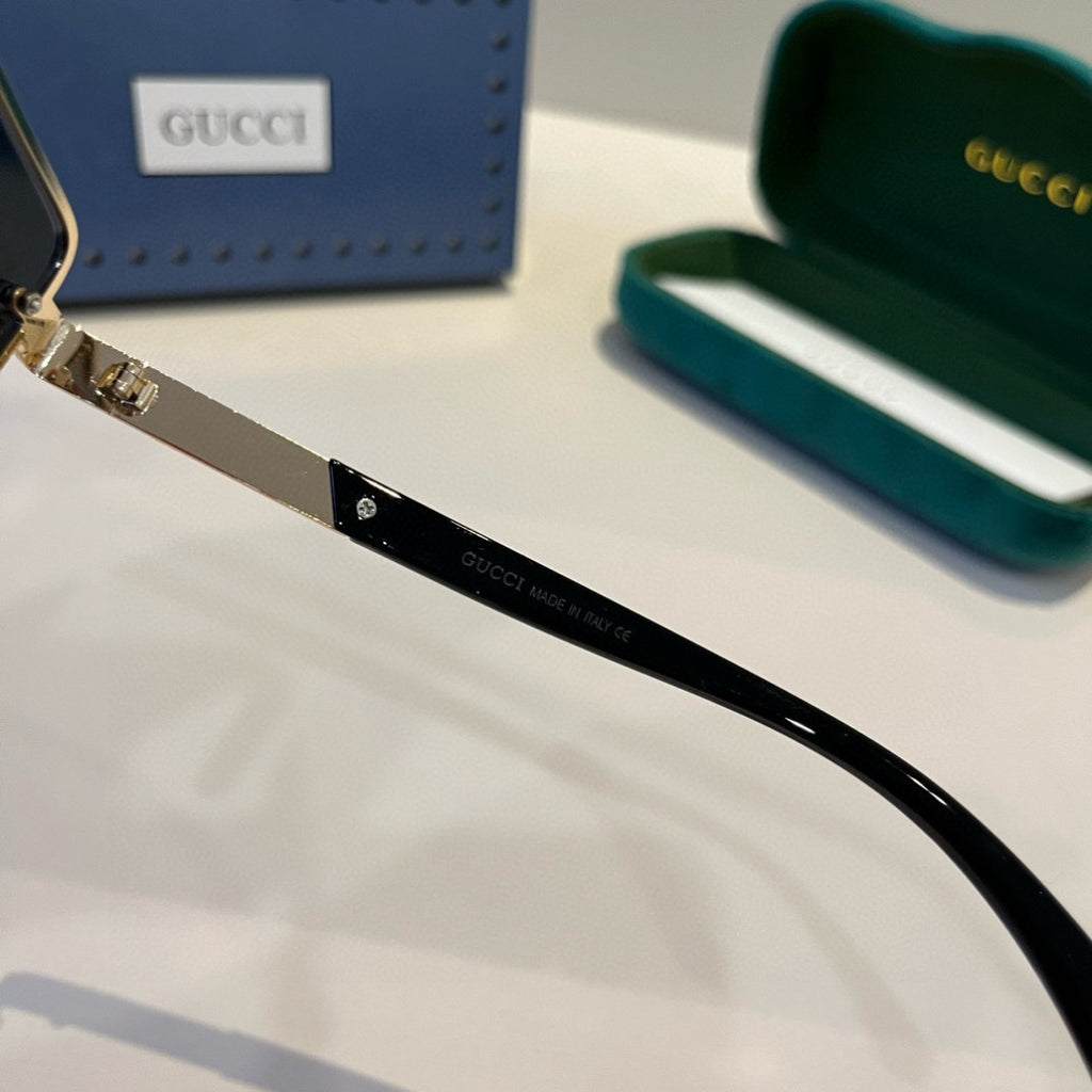 Gucci Metal Aviator Black Lens Sunglasses for Men & Women - 448772 - detail image 10