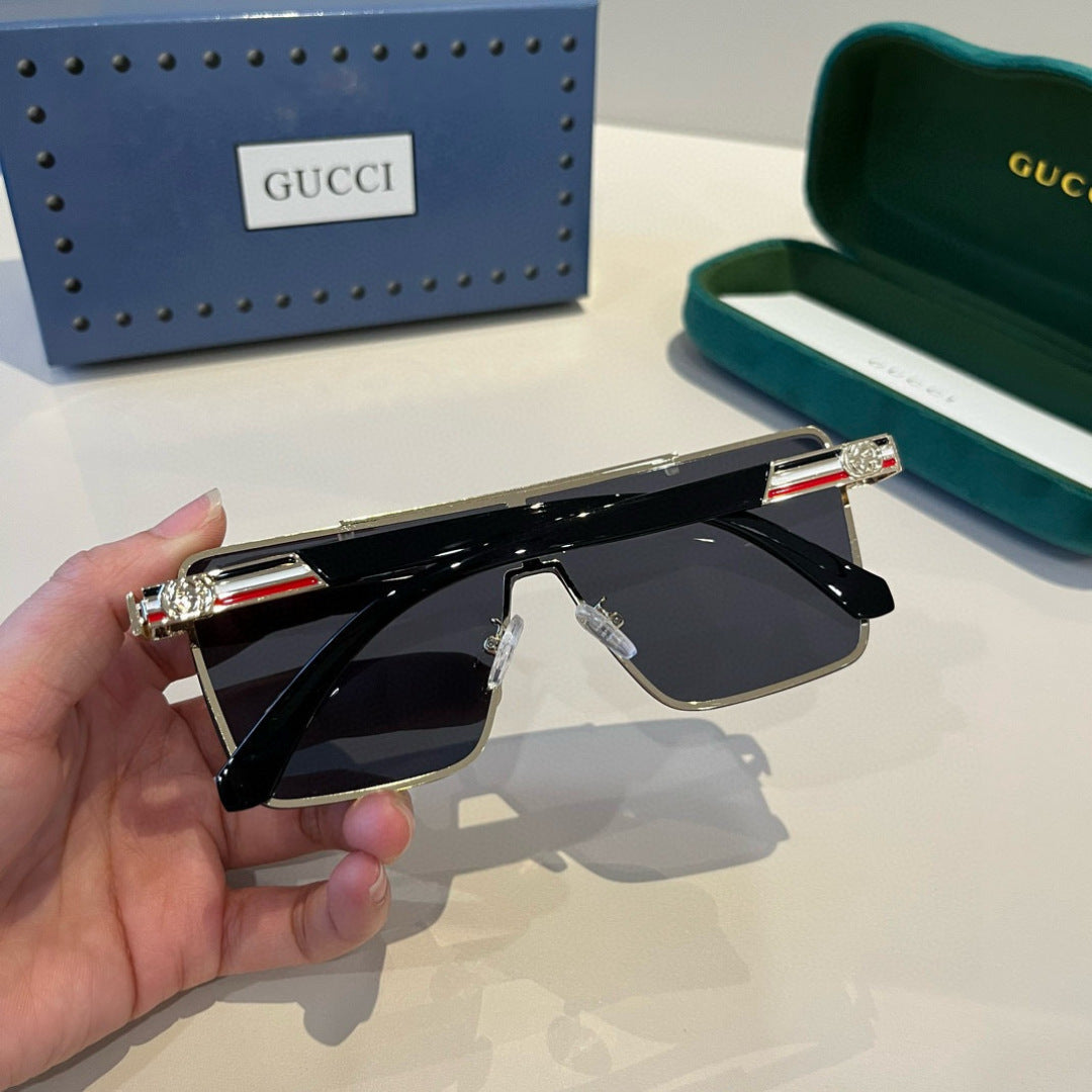 Gucci Metal Aviator Black Lens Sunglasses for Men & Women - 448772 - detail image 6