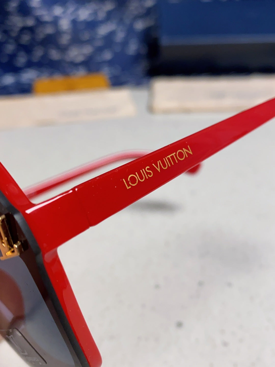 Louis Vuitton Polarized Square Blue Lens Sunglasses for Women - 431110 - detail image 7