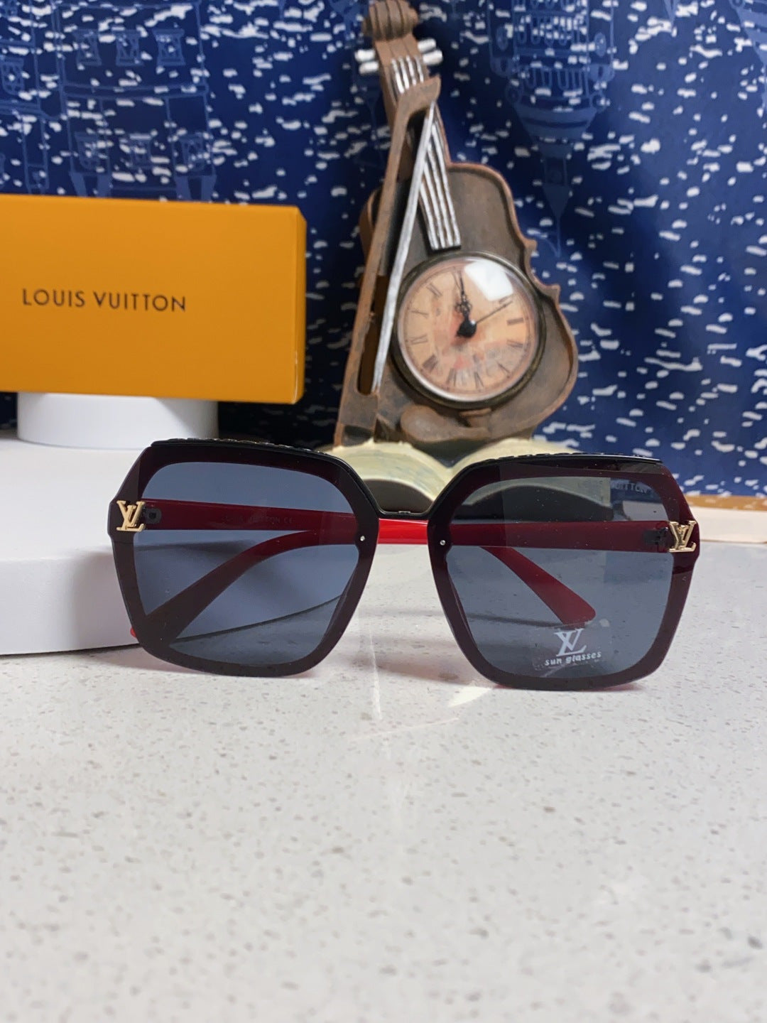 Louis Vuitton Polarized Square Blue Lens Sunglasses for Women - 431110 - detail image 9