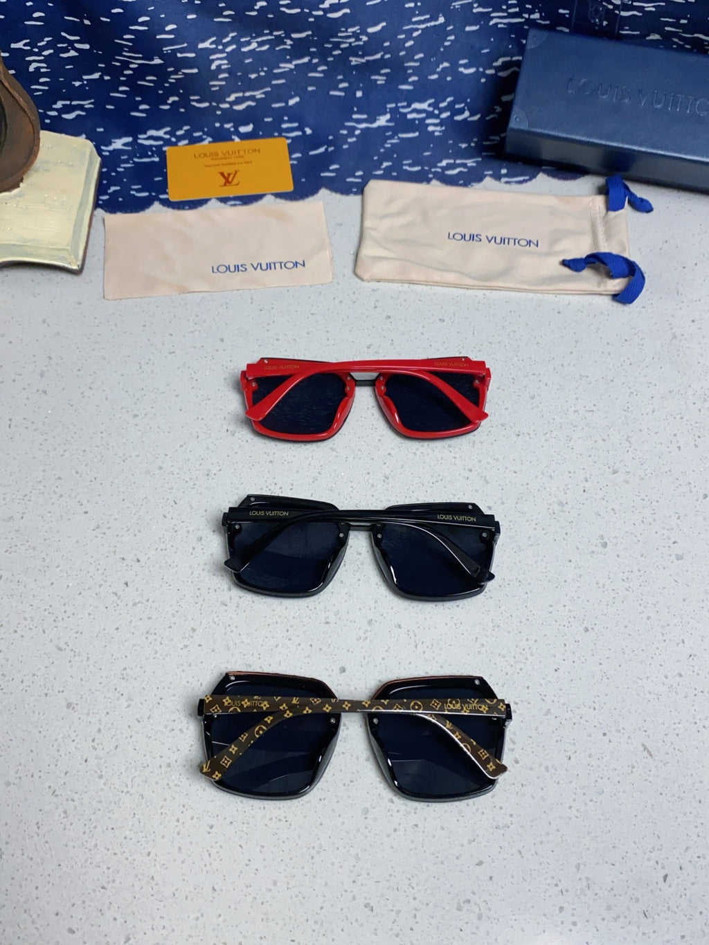 Louis Vuitton Polarized Square Blue Lens Sunglasses for Women - detail image 11