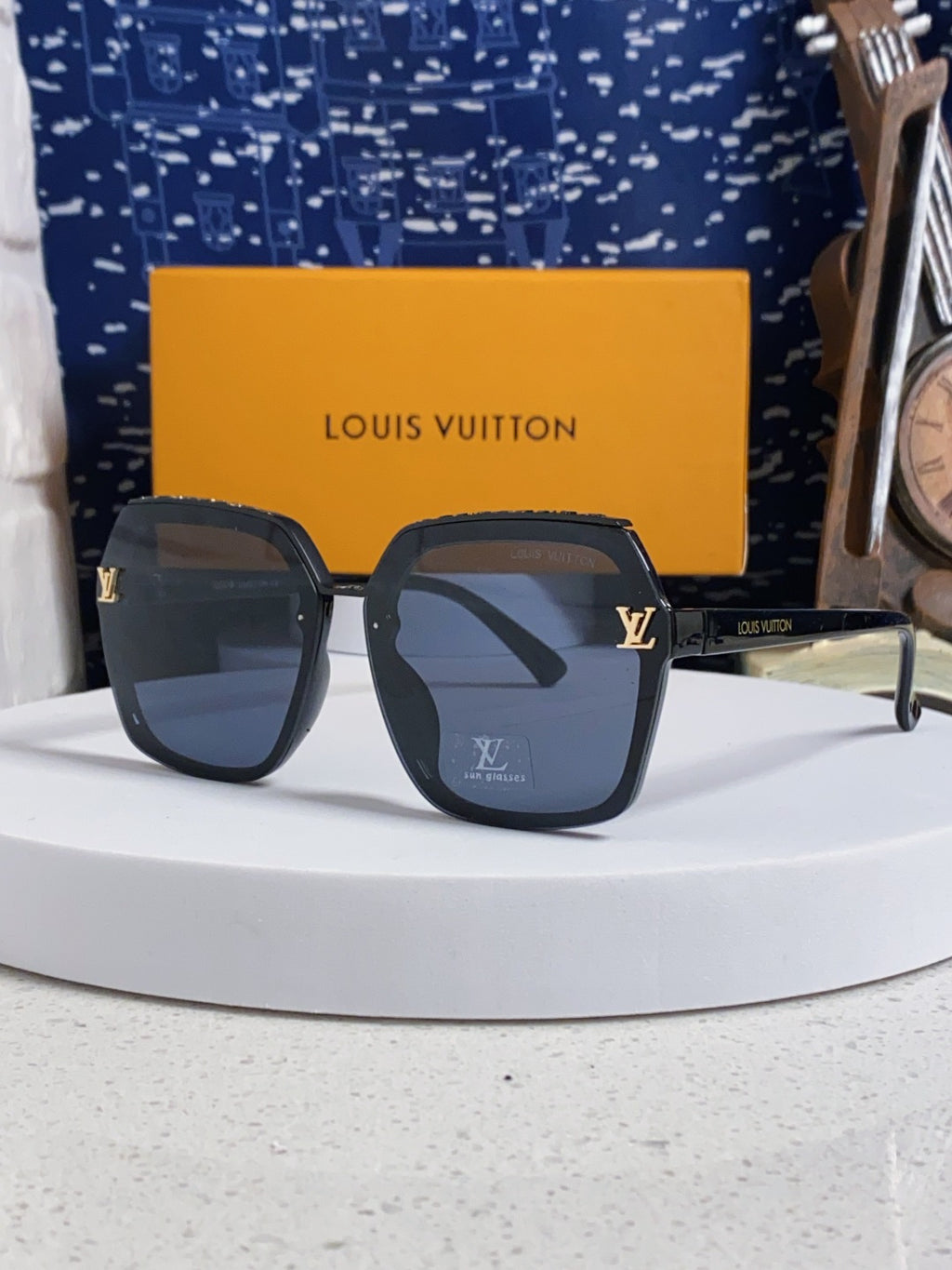 Louis Vuitton Polarized Square Blue Lens Sunglasses for Women