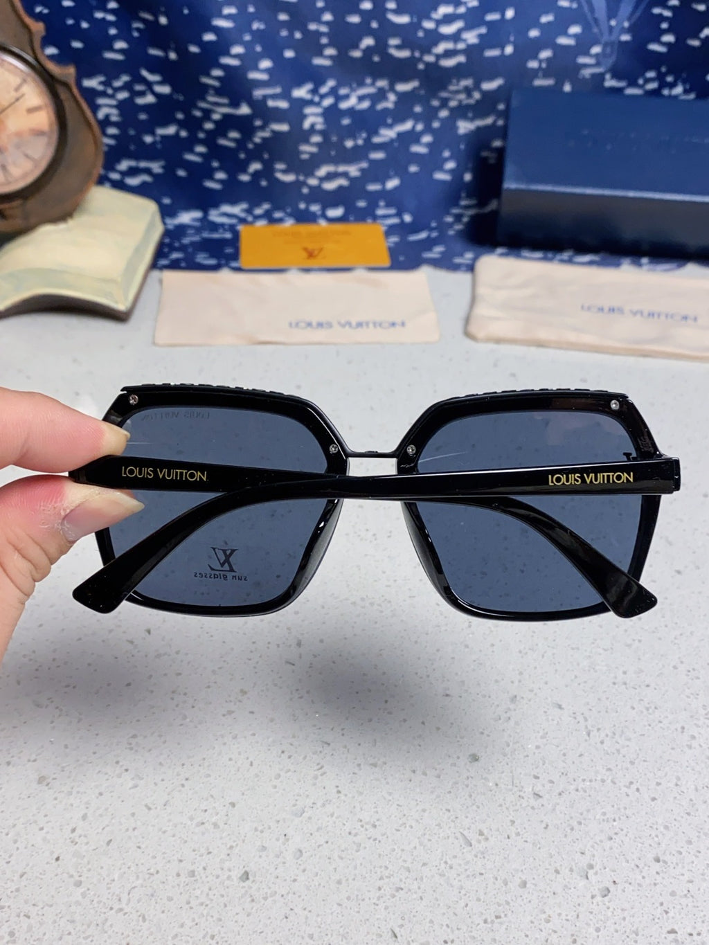 Louis Vuitton Polarized Square Blue Lens Sunglasses for Women - detail image 5