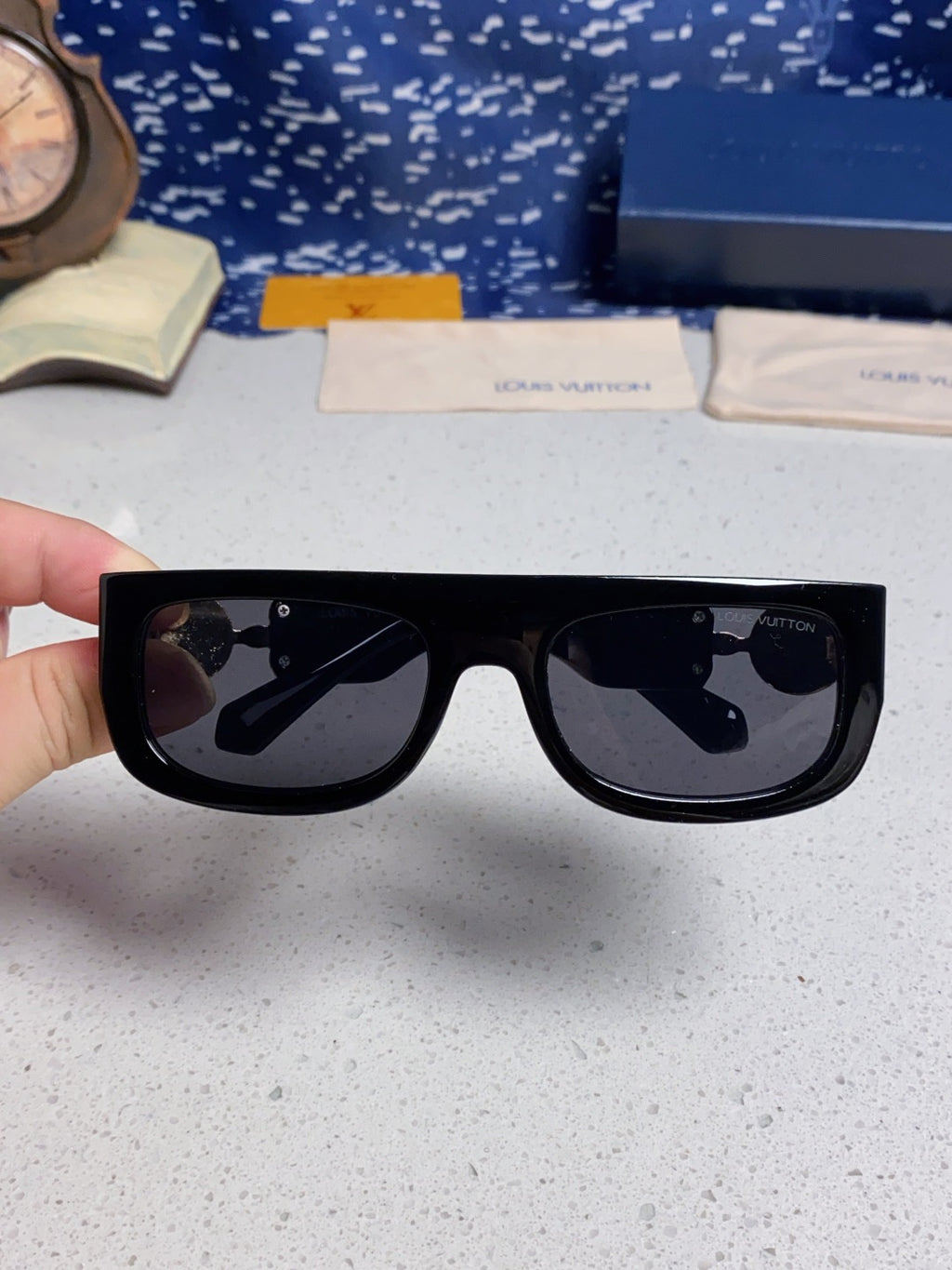 Louis Vuitton Square Black Lens Sunglasses for Men & Women - 431118 - detail image 5