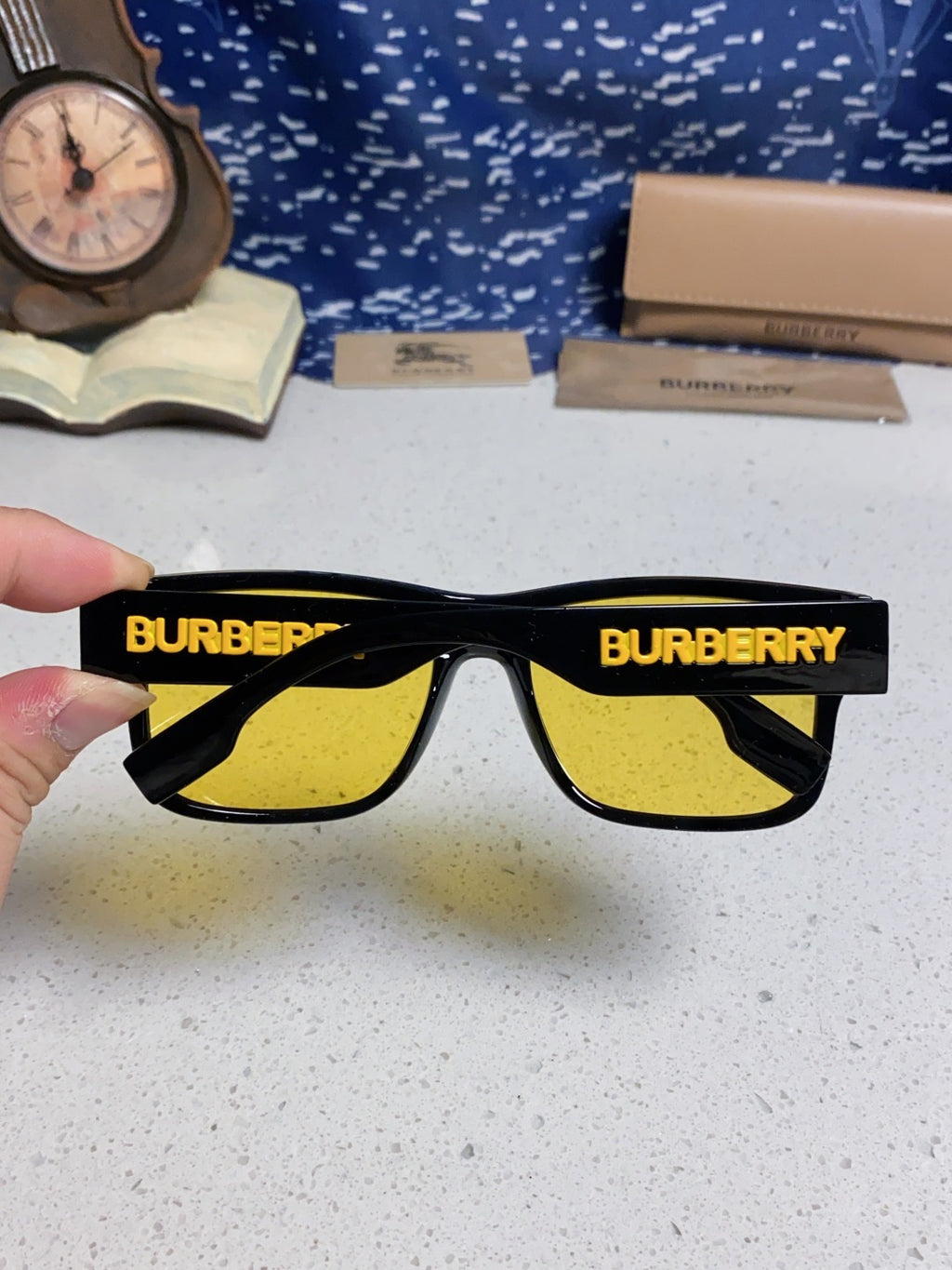 Burberry Polarized Square Yellow Lens Sunglasses for Men & Women - 416048 - detail image 5