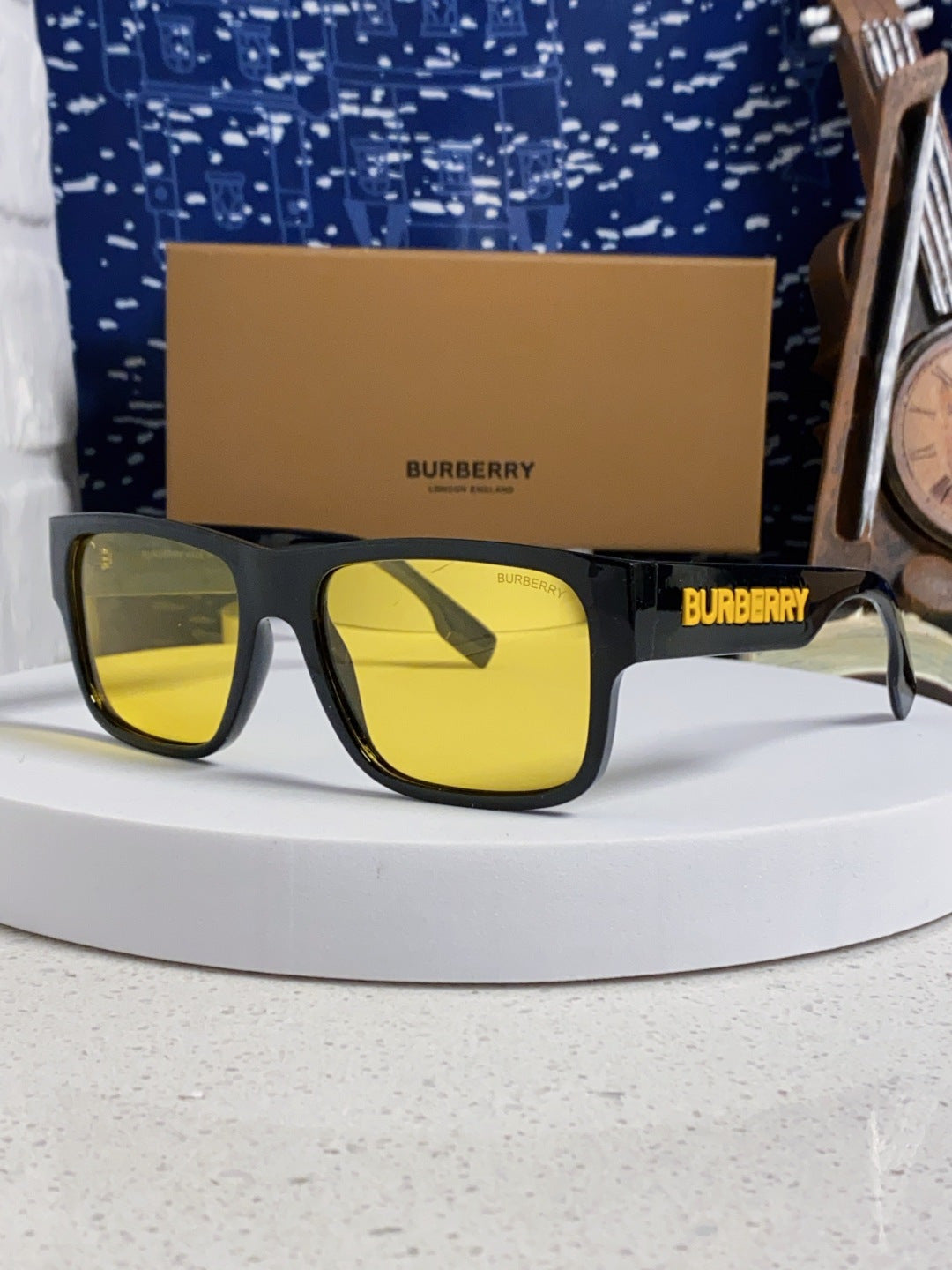 Burberry Polarized Square Yellow Lens Sunglasses for Men & Women - 867195