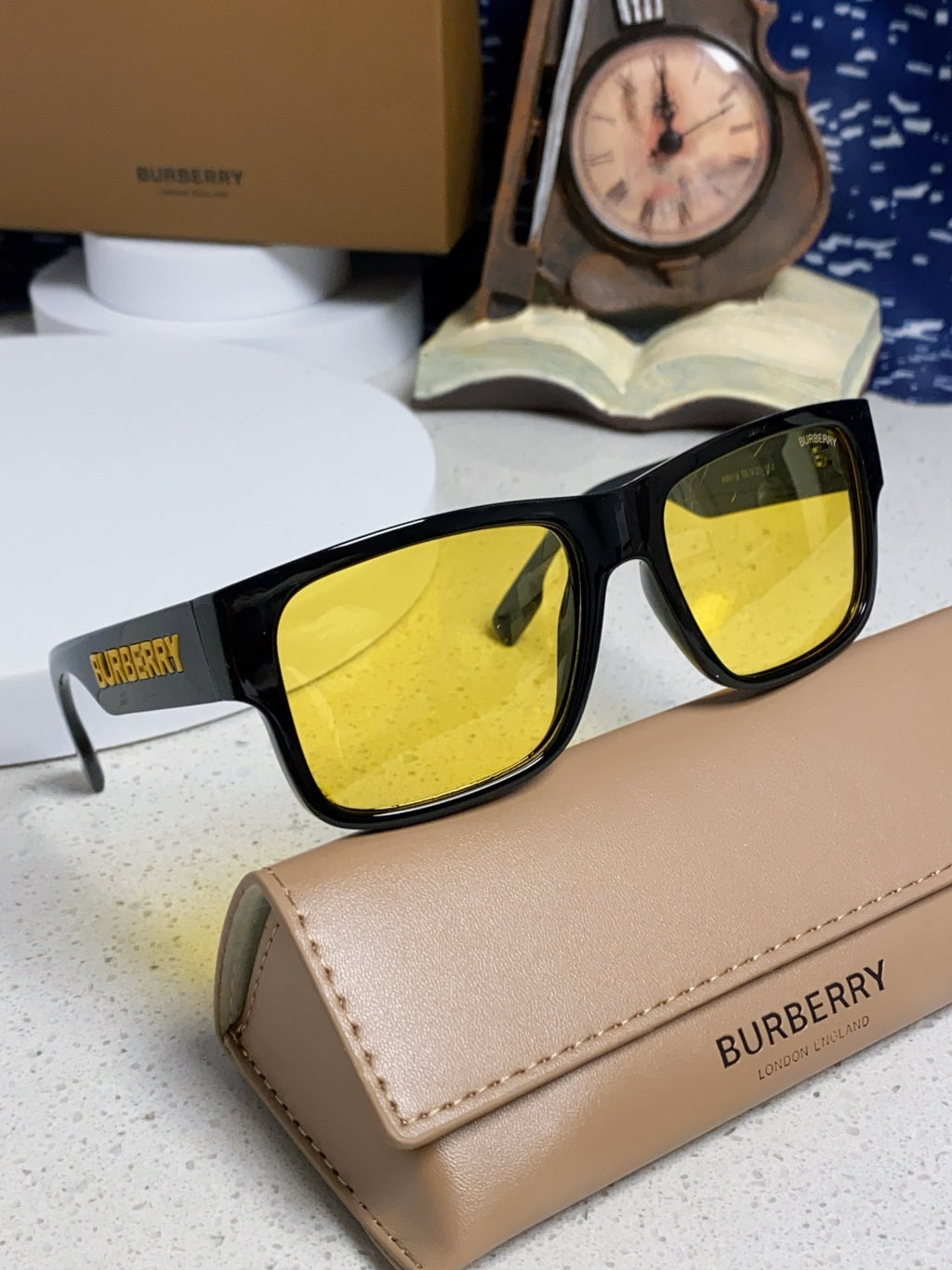 Burberry Polarized Square Yellow Lens Sunglasses for Men & Women - 867195 - detail image 10