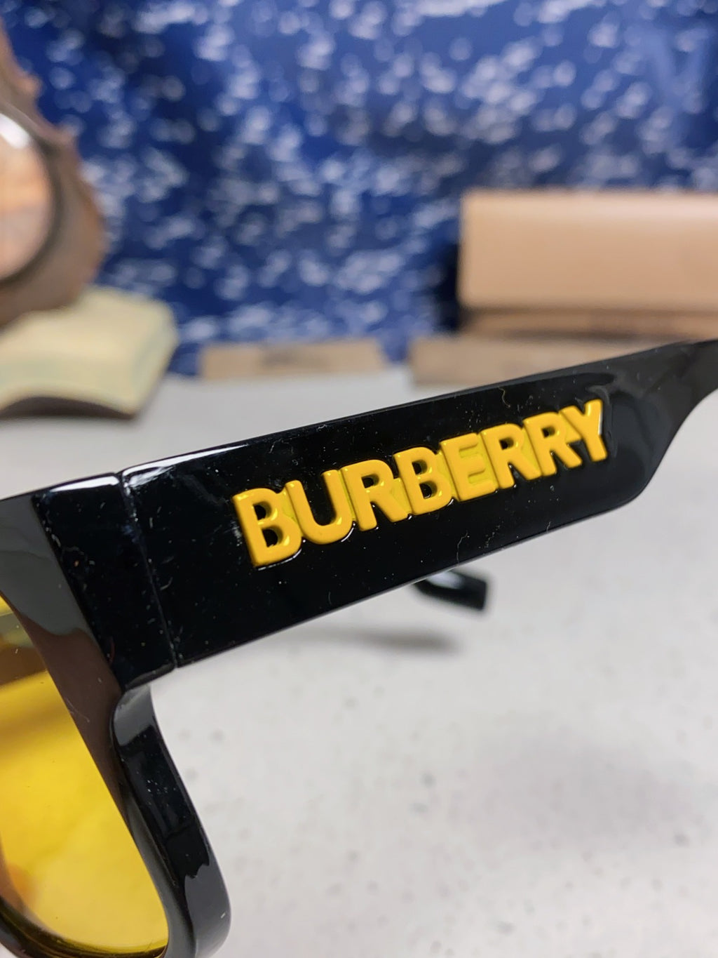 Burberry Polarized Square Yellow Lens Sunglasses for Men & Women - detail image 7