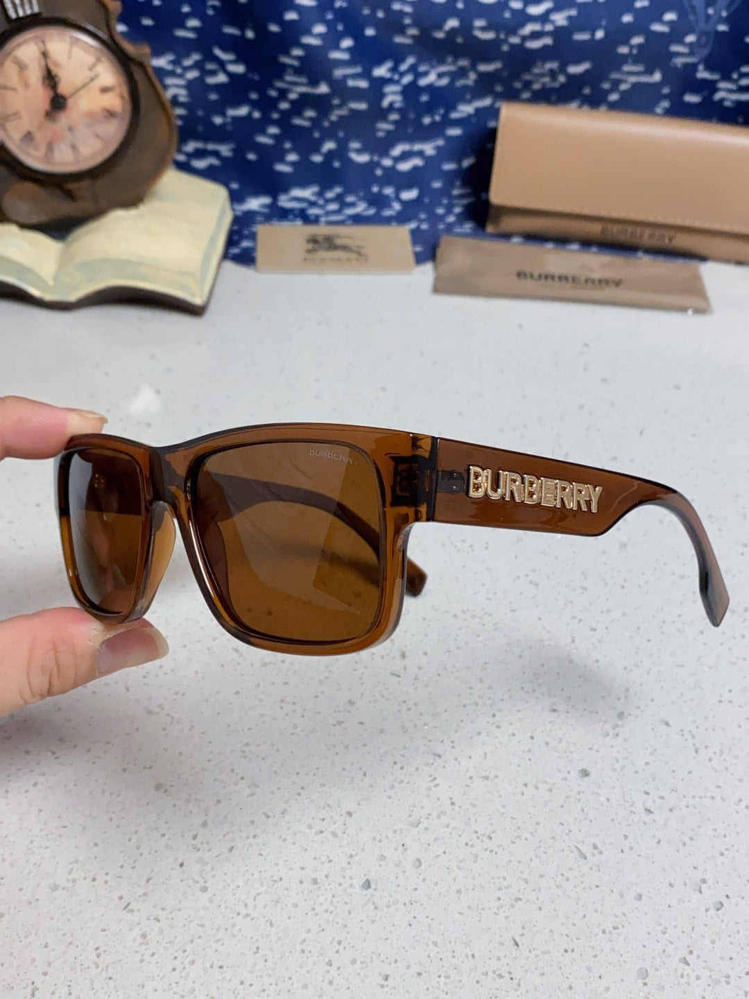 Burberry Polarized Square Brown Lens Sunglasses for Men & Women - detail image 6