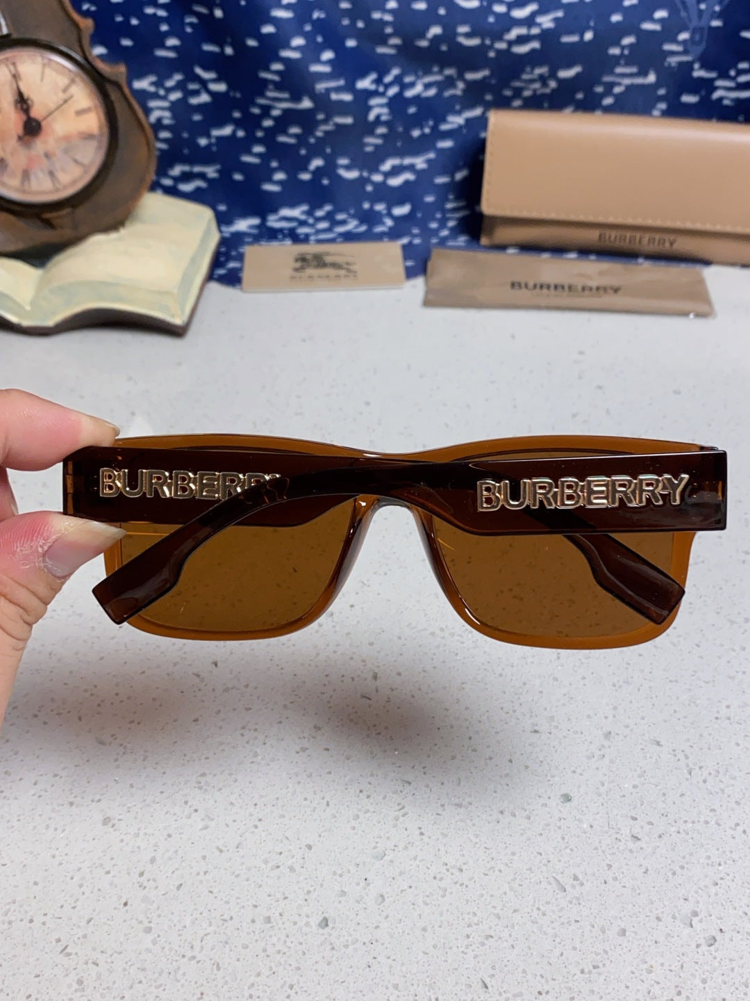 Burberry Polarized Square Brown Lens Sunglasses for Men & Women - detail image 5
