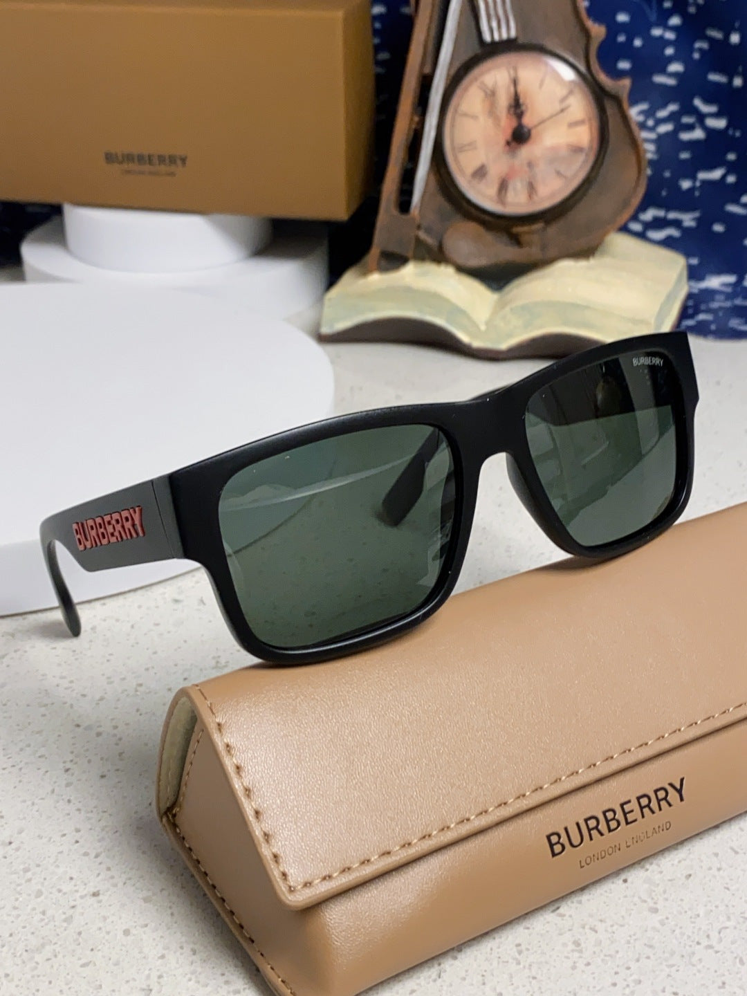 Burberry Polarized Square Gray Lens Sunglasses for Men & Women - detail image 10