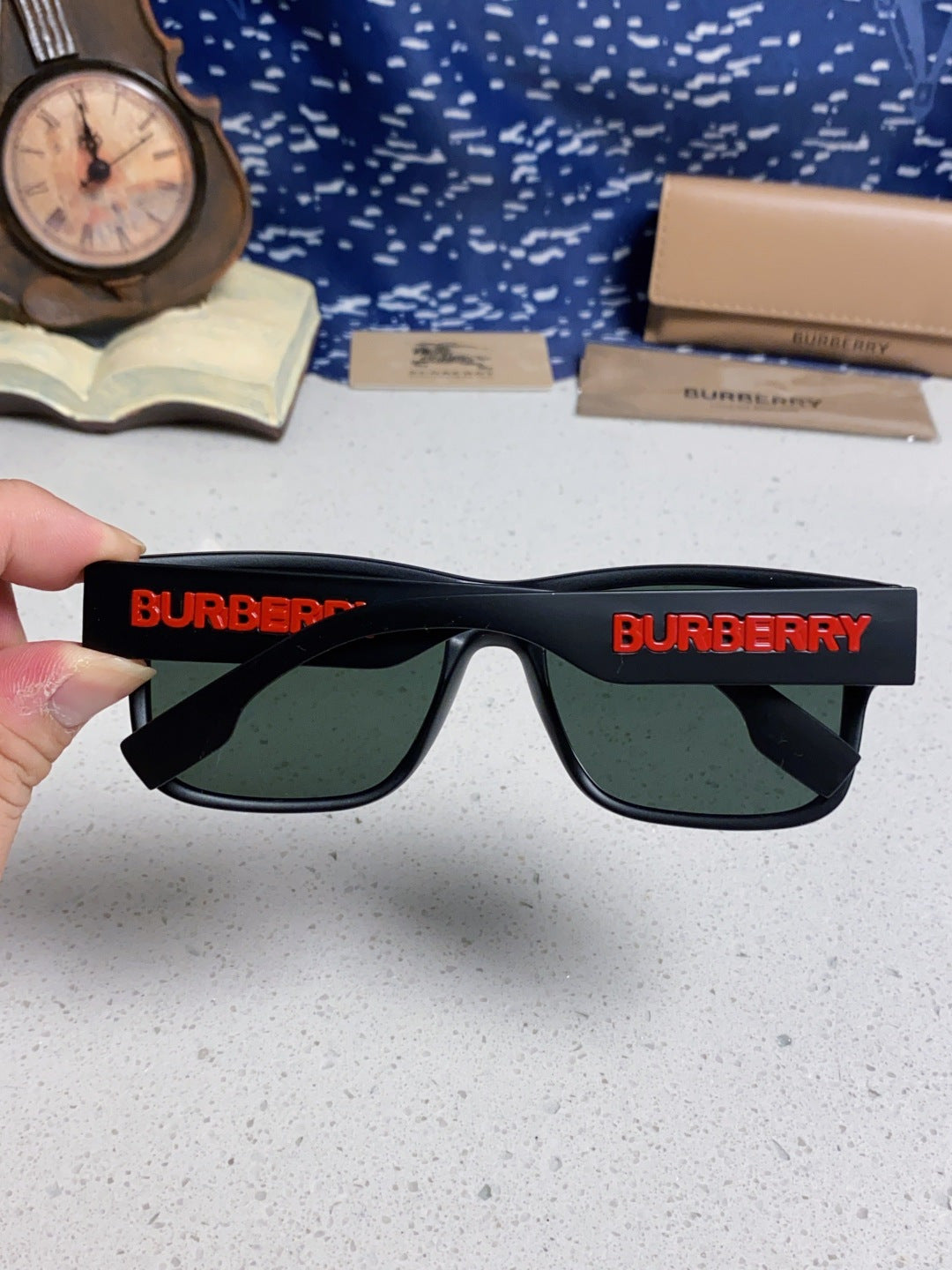 Burberry Polarized Square Gray Lens Sunglasses for Men & Women - 867198 - detail image 5